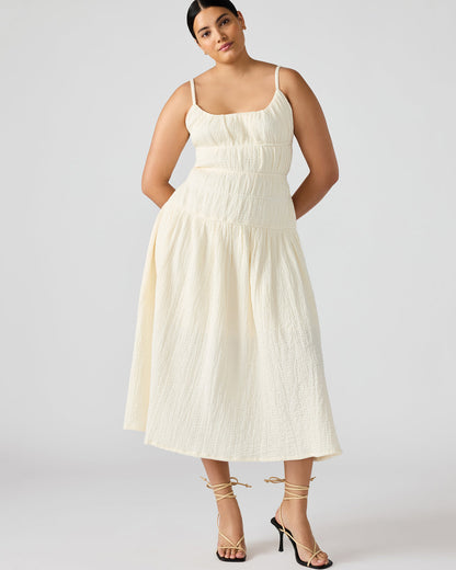 Steve Madden TOBY Ivory Maxi Flowy Bow Women's Dress
