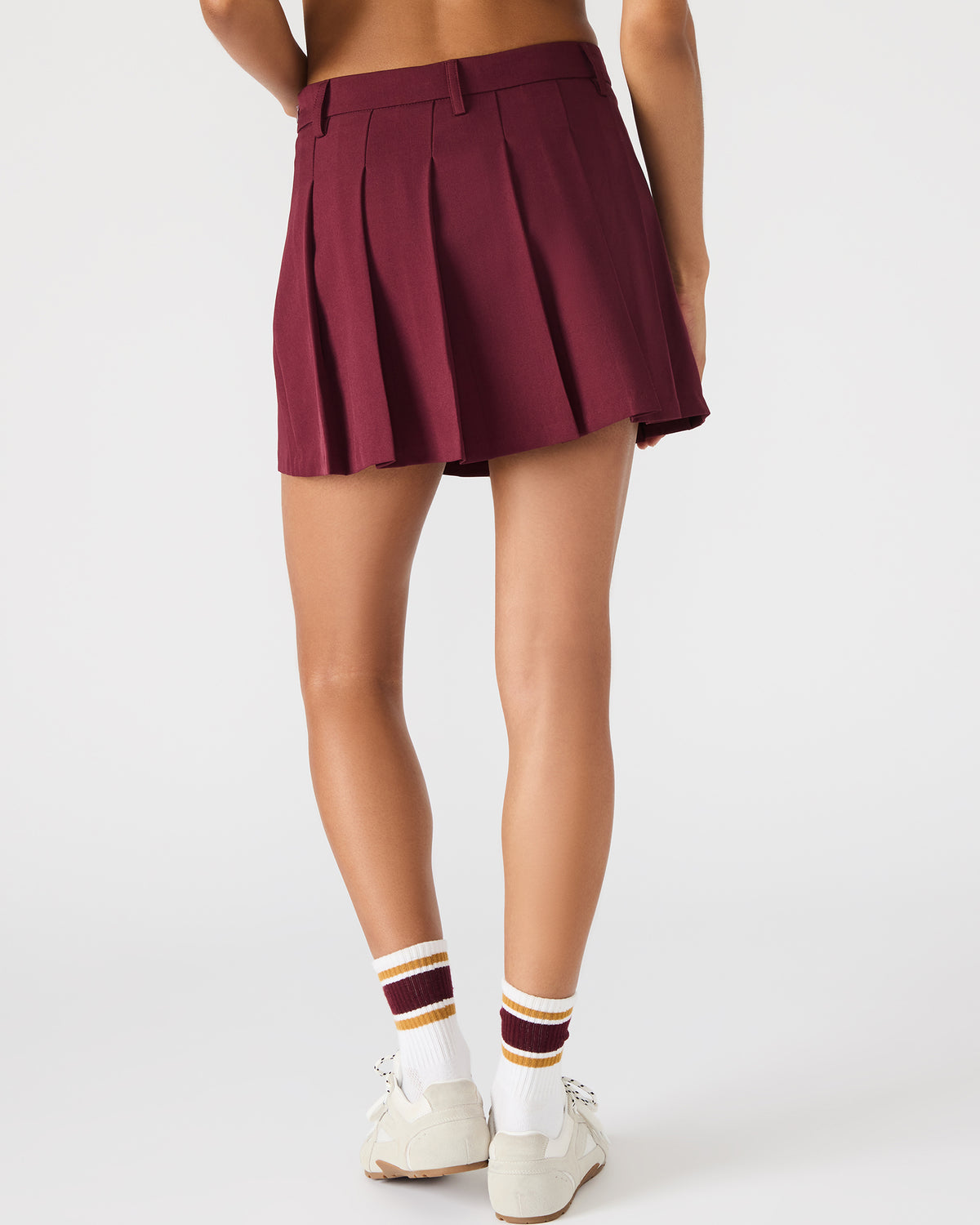 Steve Madden MARGO Wine Pleated Women's Mini Skirt