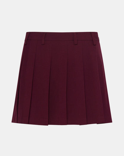 Steve Madden MARGO Wine Pleated Women's Mini Skirt