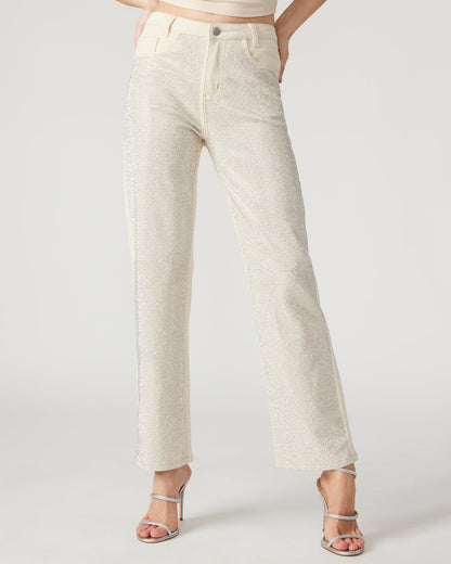 Steve Madden JESSE White Women's Rhinestone Studded Jeans