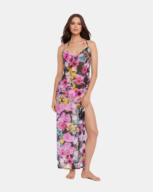 Steve Madden DAZEY FIELDS MULTI BIKINI COVER-UP Flowy Mesh Women's Swim Cover-Up