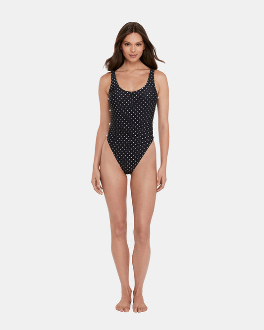 Steve Madden DARLING DOT ONE PIECE SWIMSUIT Black Multi Women's One-Piece Swimsuit