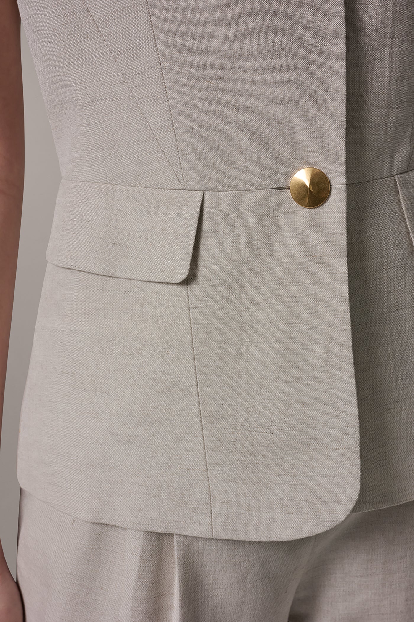 Flax COLLARLESS SUIT VEST Donna Karan