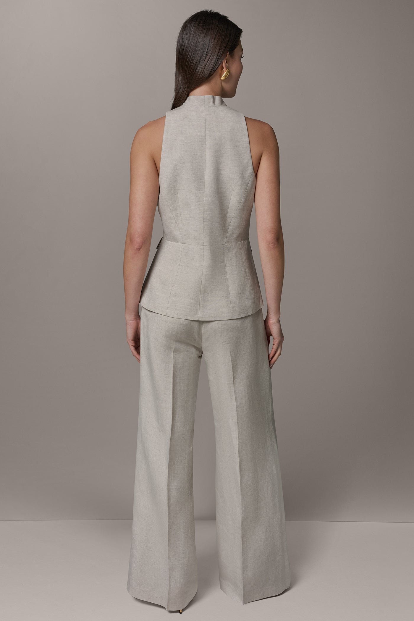 Flax COLLARLESS SUIT VEST Donna Karan