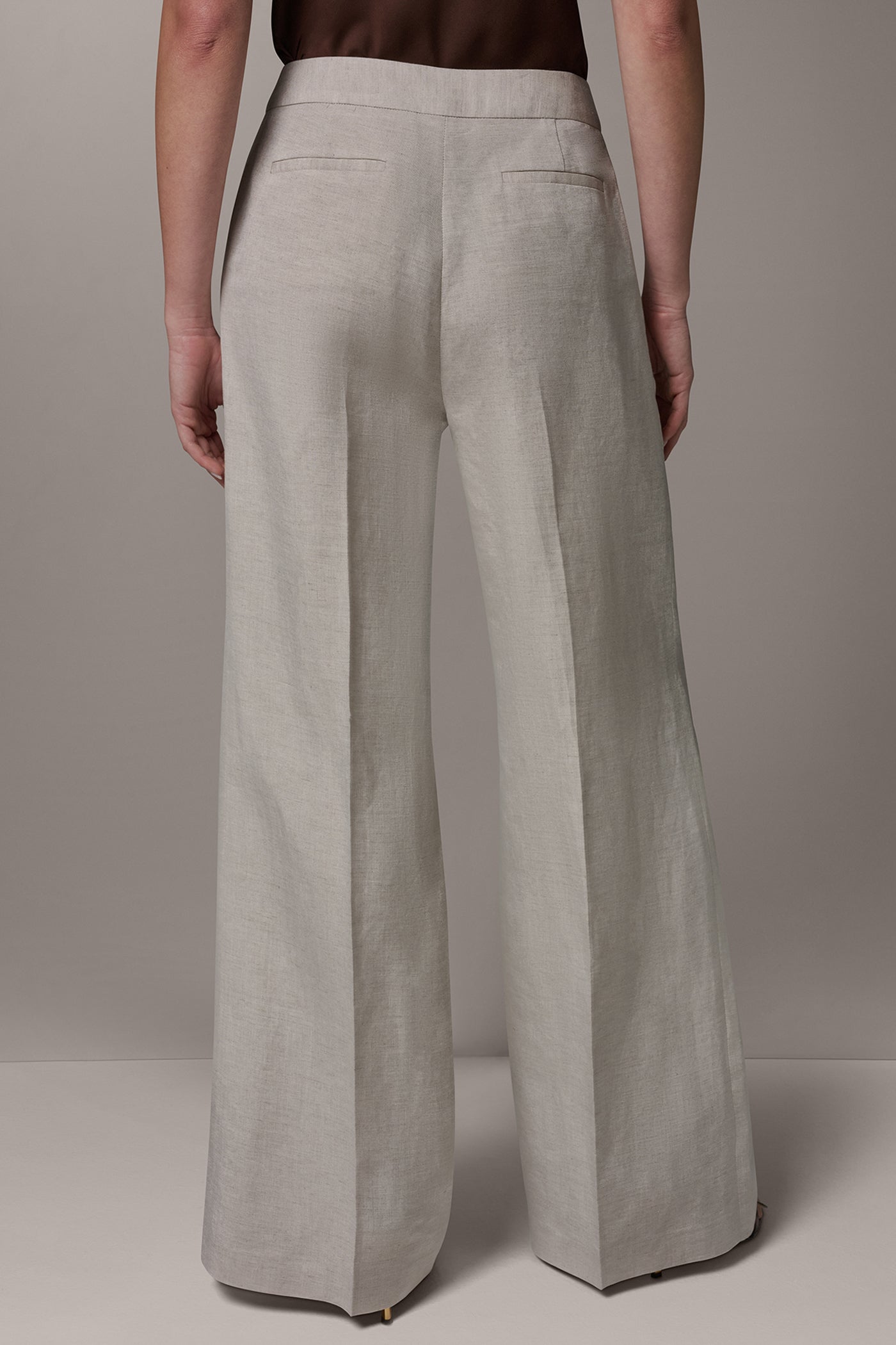 Flax MID-RISE PLEATED WIDE-LEG PANT Donna Karan