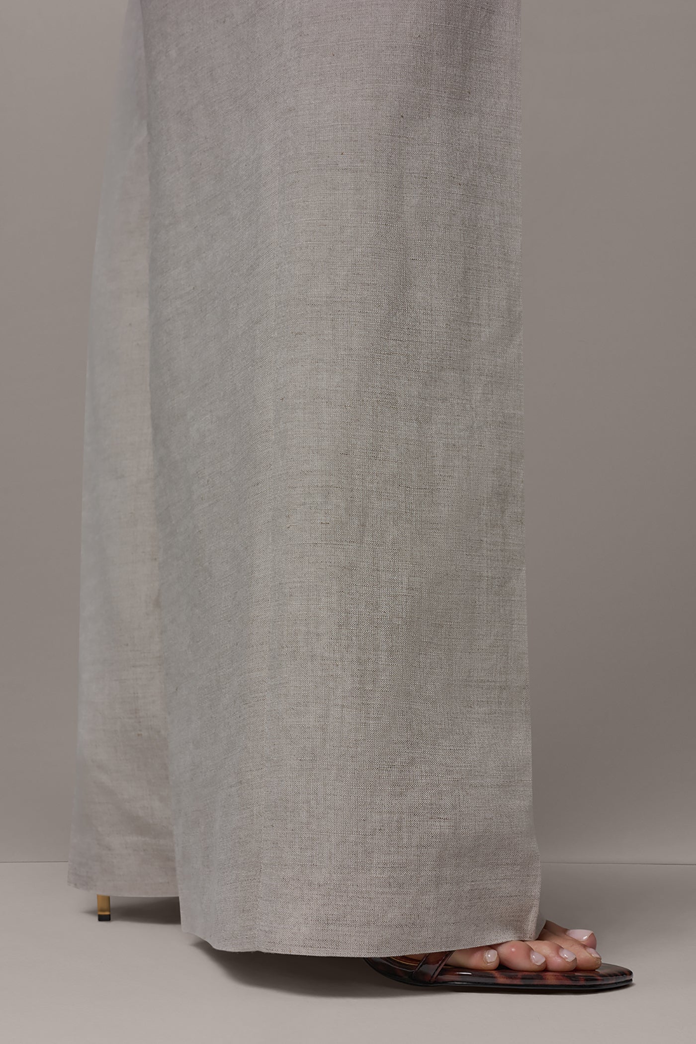 Flax MID-RISE PLEATED WIDE-LEG PANT Donna Karan