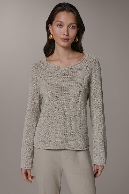 Sandstone Multi LONG SLEEVE EASY SWEATER Donna Karan