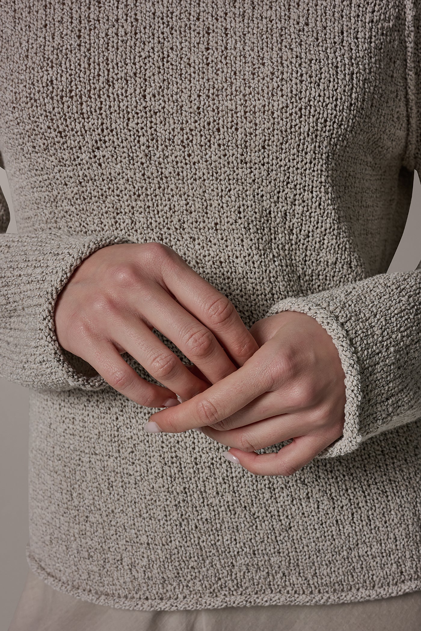 Sandstone Multi LONG SLEEVE EASY SWEATER Donna Karan