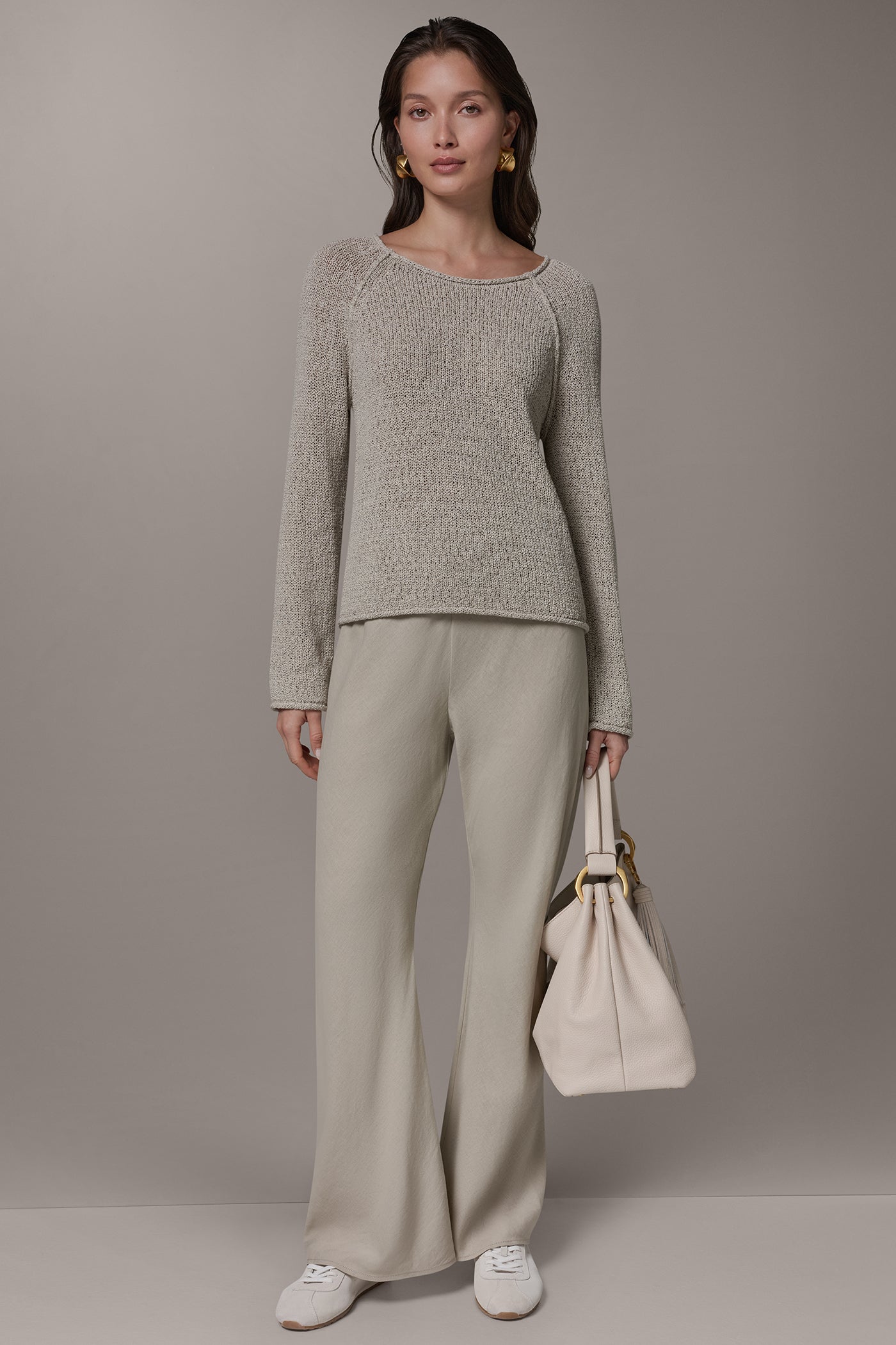 Sandstone Multi LONG SLEEVE EASY SWEATER Donna Karan
