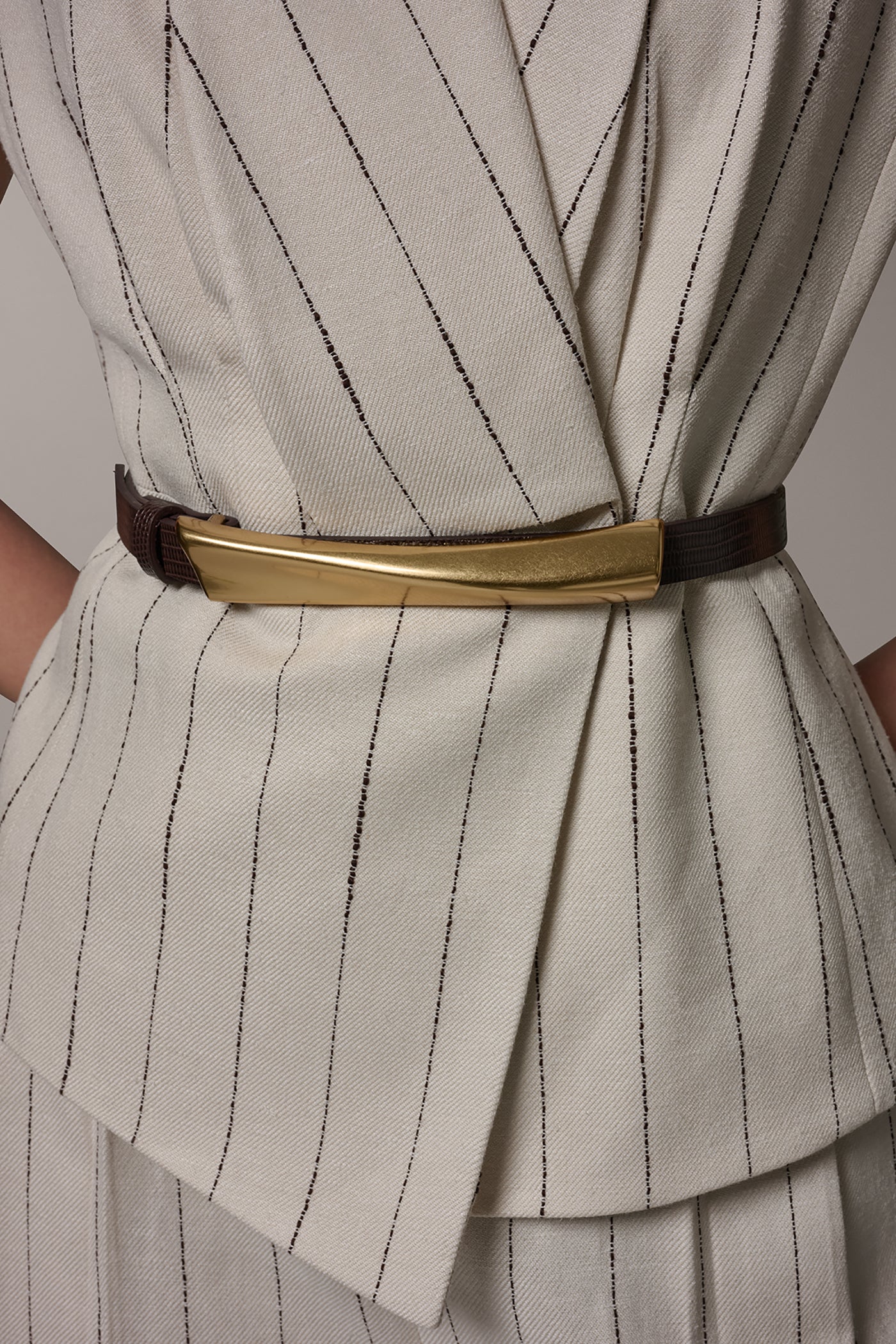 Flax/Canyon PINSTRIPE VEST Donna Karan