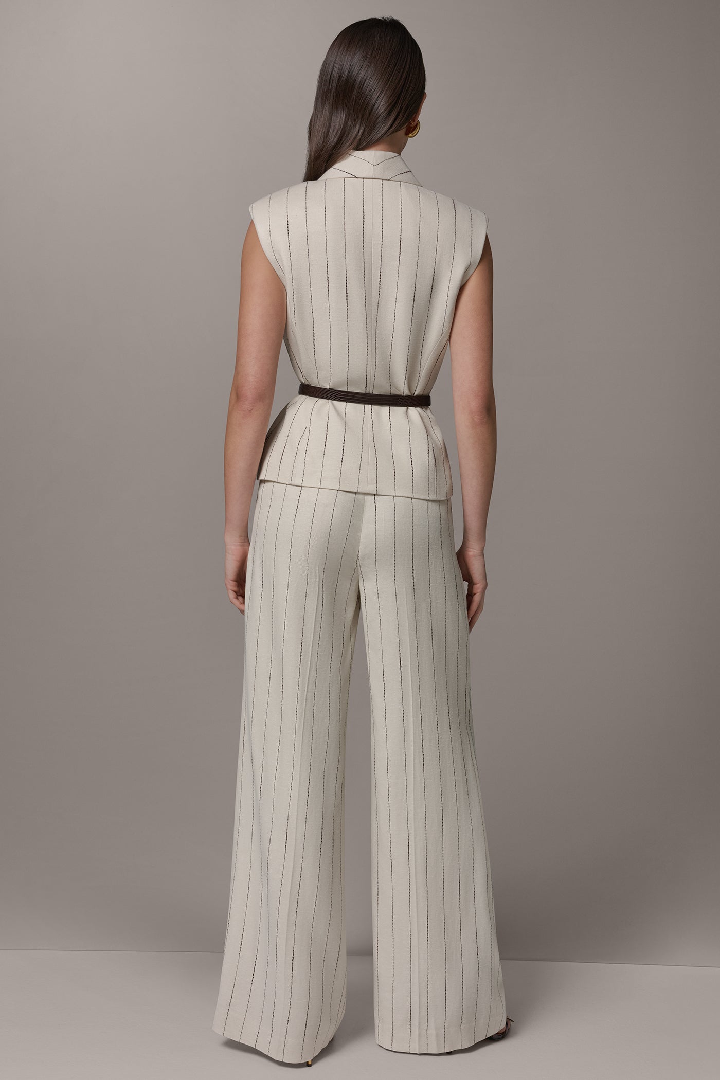 Flax/Canyon PINSTRIPE VEST Donna Karan