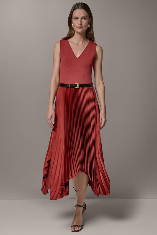 Sunbaked SLEEVELESS MIDI MIXED MEDIA DRESS Donna Karan