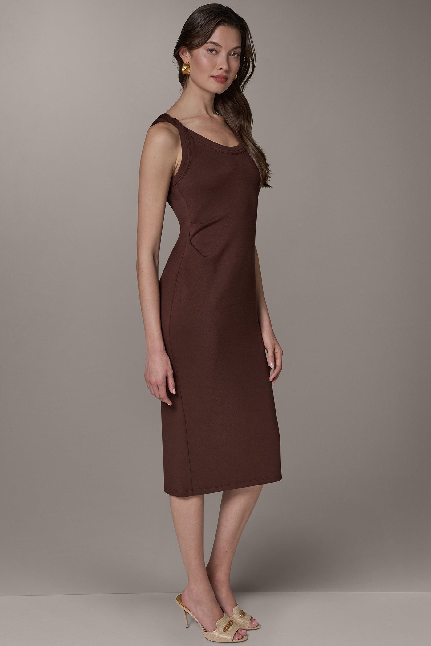 Canyon SLEEVELESS TWIST MIDI DRESS Donna Karan