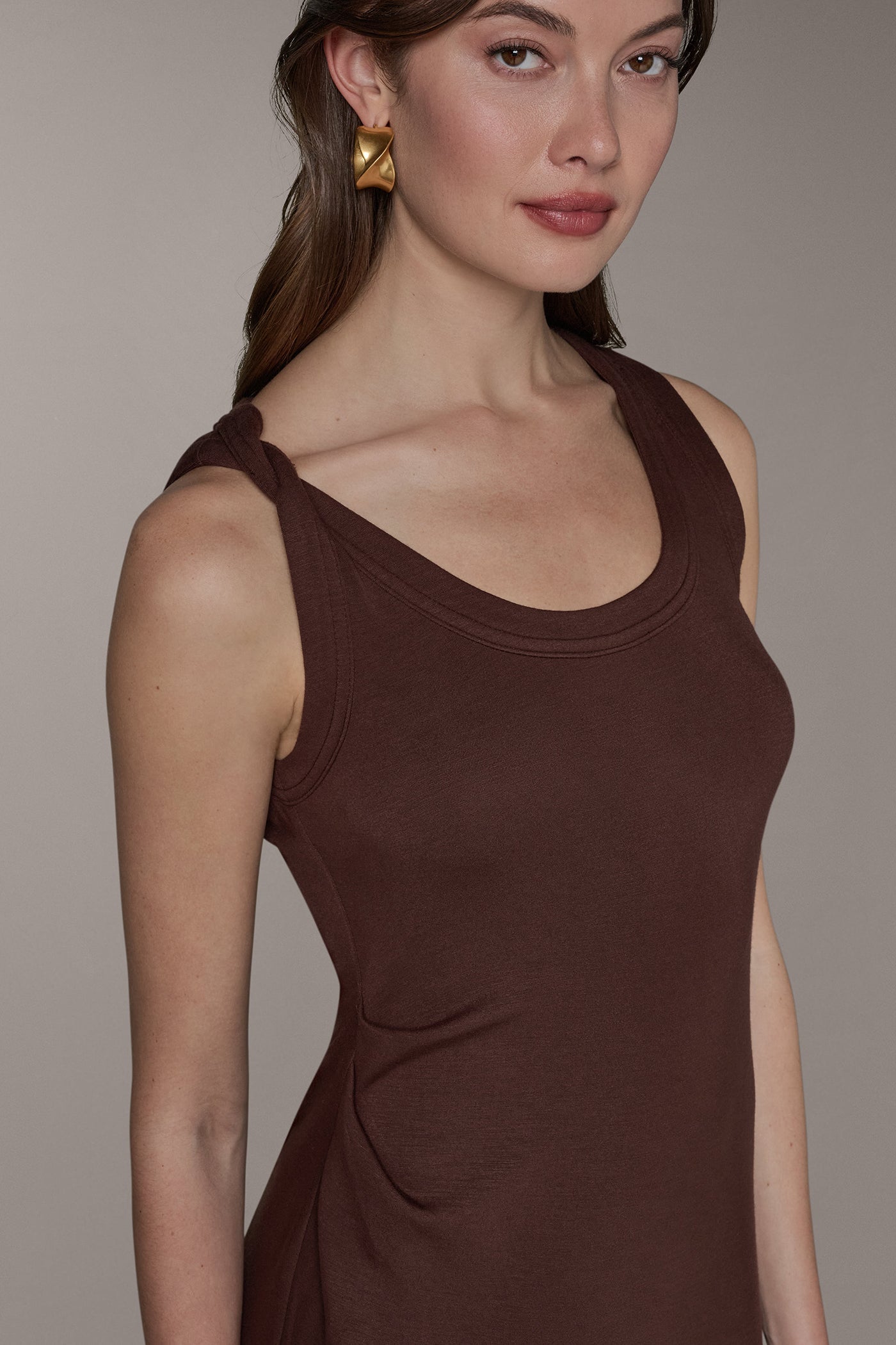 Canyon SLEEVELESS TWIST MIDI DRESS Donna Karan