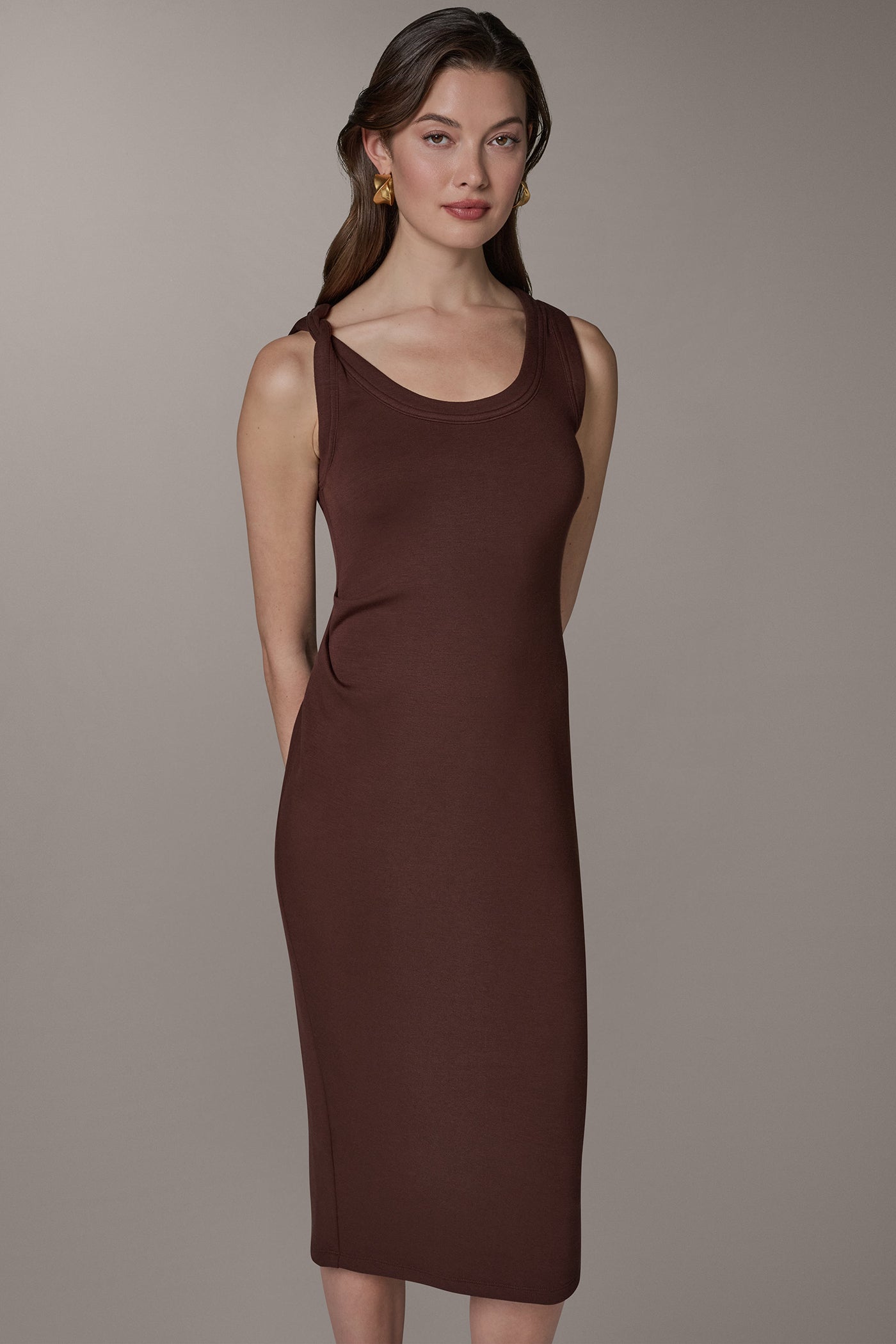 Canyon SLEEVELESS TWIST MIDI DRESS Donna Karan