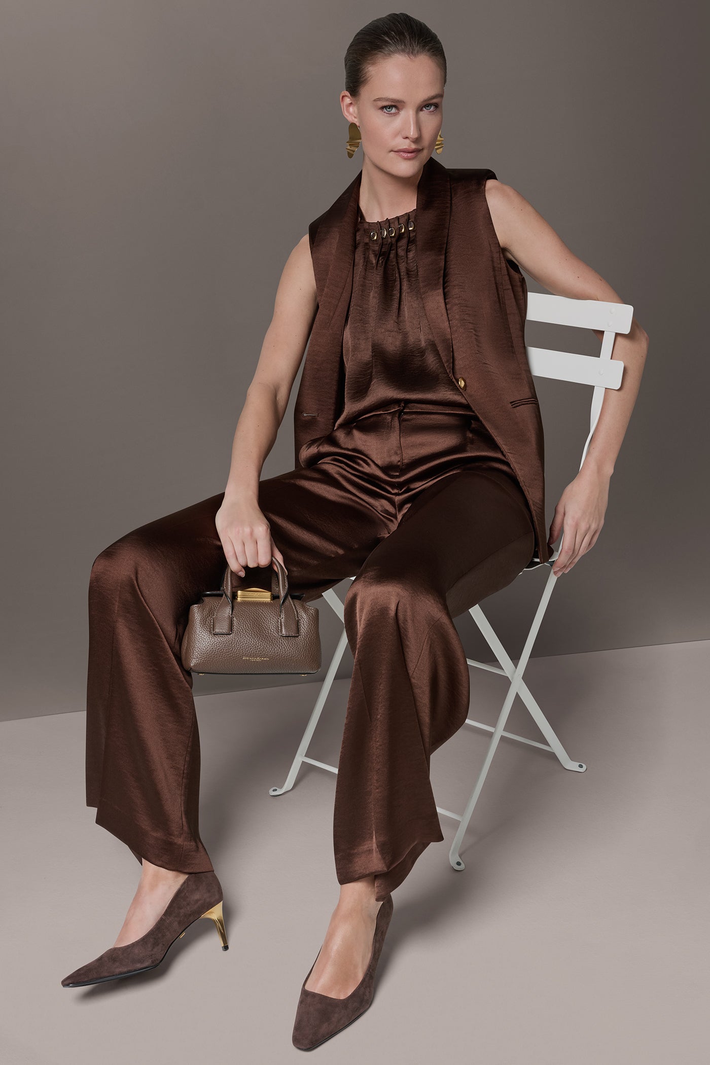 Canyon ONE BUTTON SUIT VEST Donna Karan