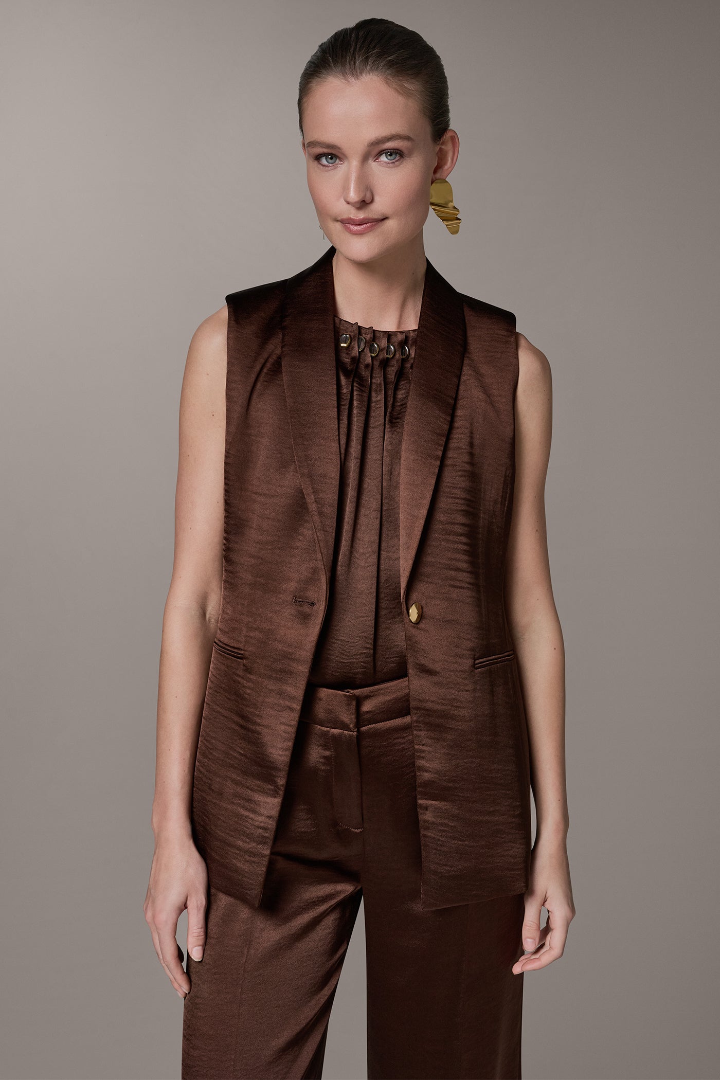 Canyon ONE BUTTON SUIT VEST Donna Karan