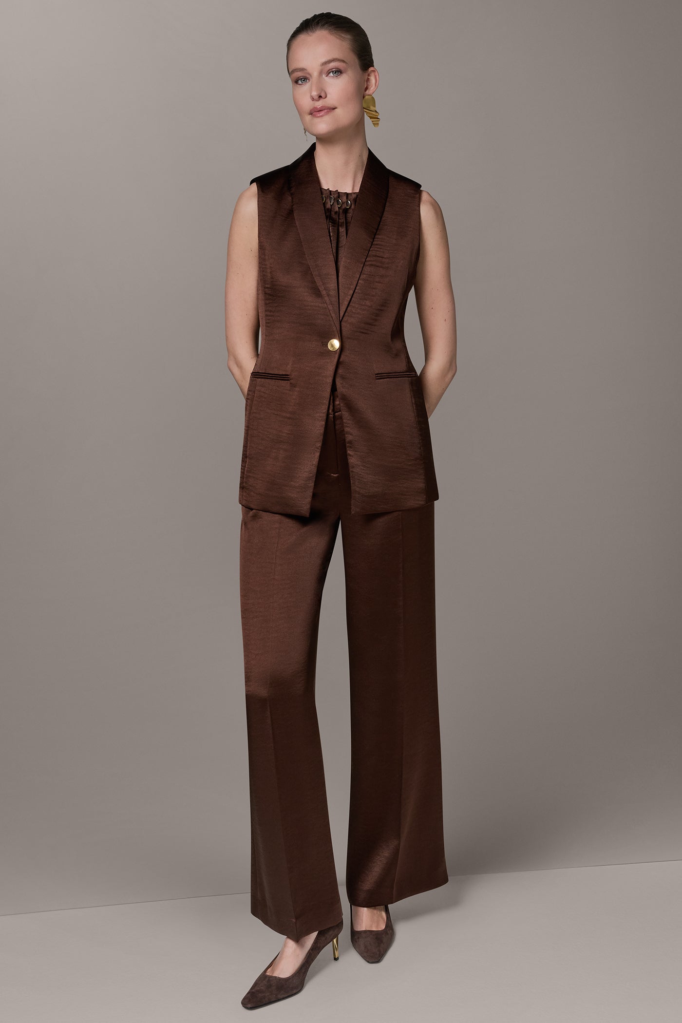 Canyon ONE BUTTON SUIT VEST Donna Karan