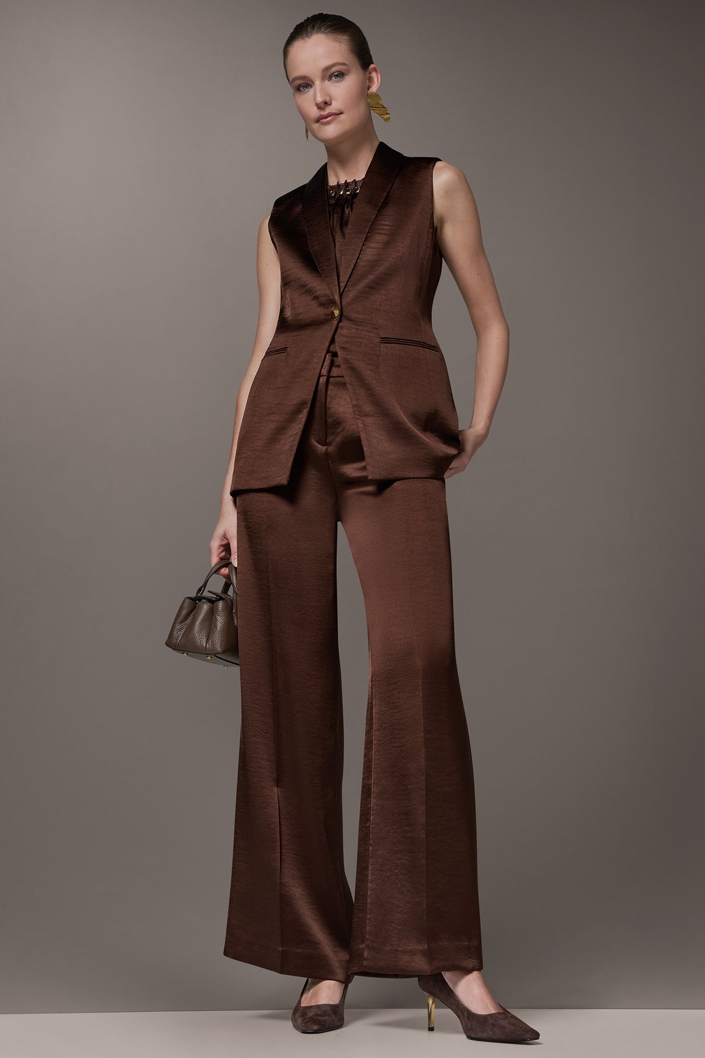 Canyon ONE BUTTON SUIT VEST Donna Karan
