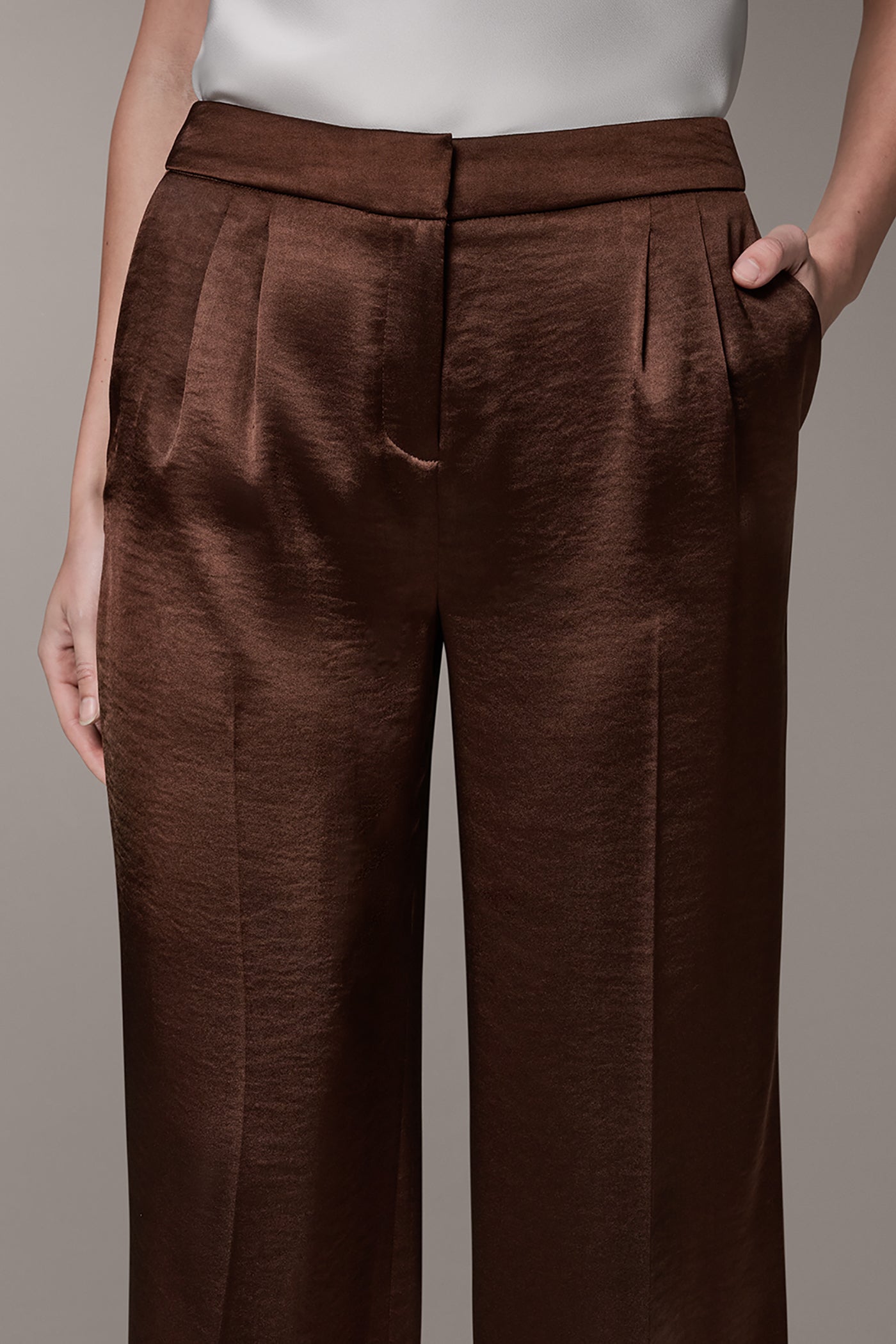 Canyon MID-RISE PLEATED WIDE-LEG PANT Donna Karan