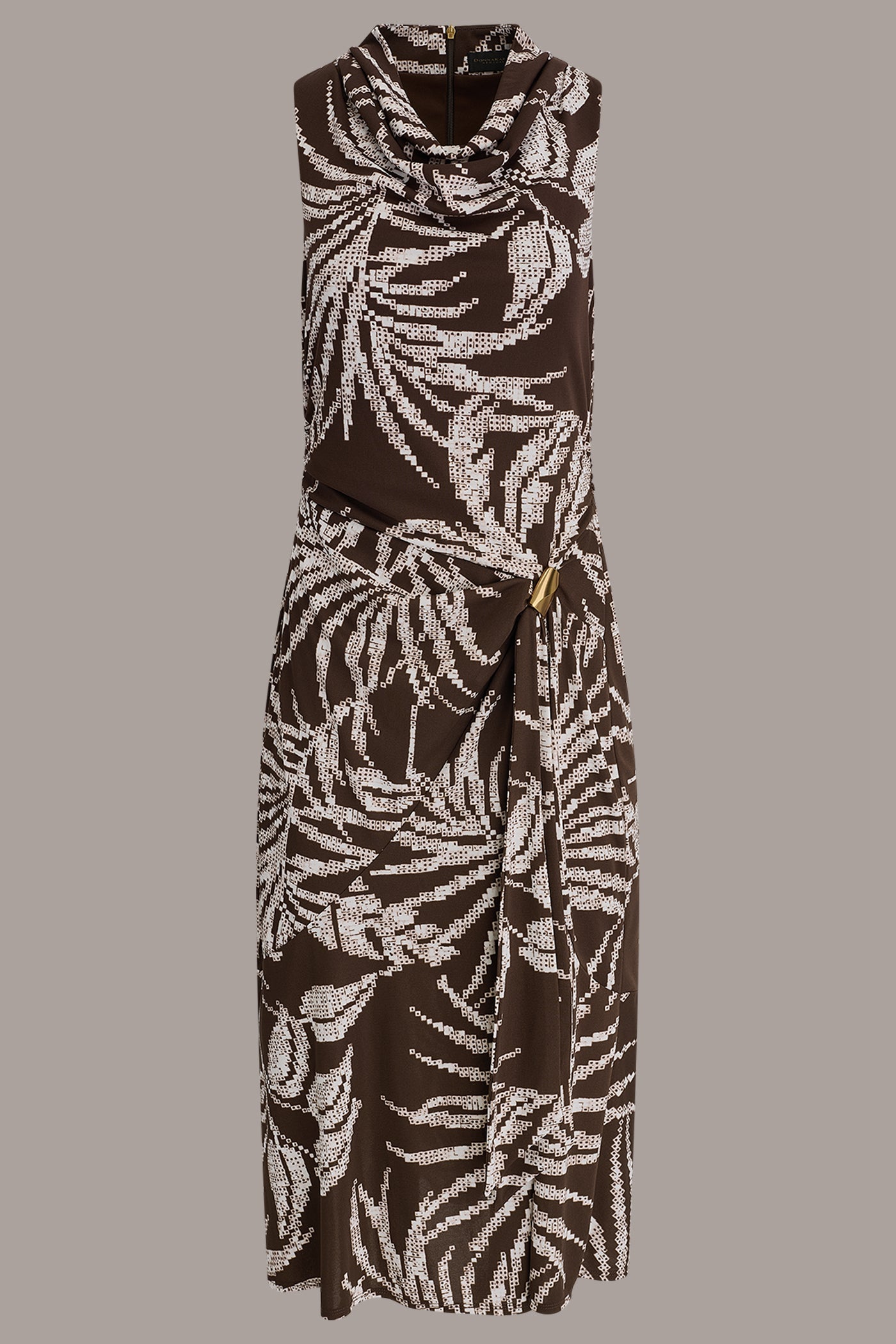 Canyon Multi FLORAL SLEEVELESS COWL NECK MIDI DRESS Donna Karan