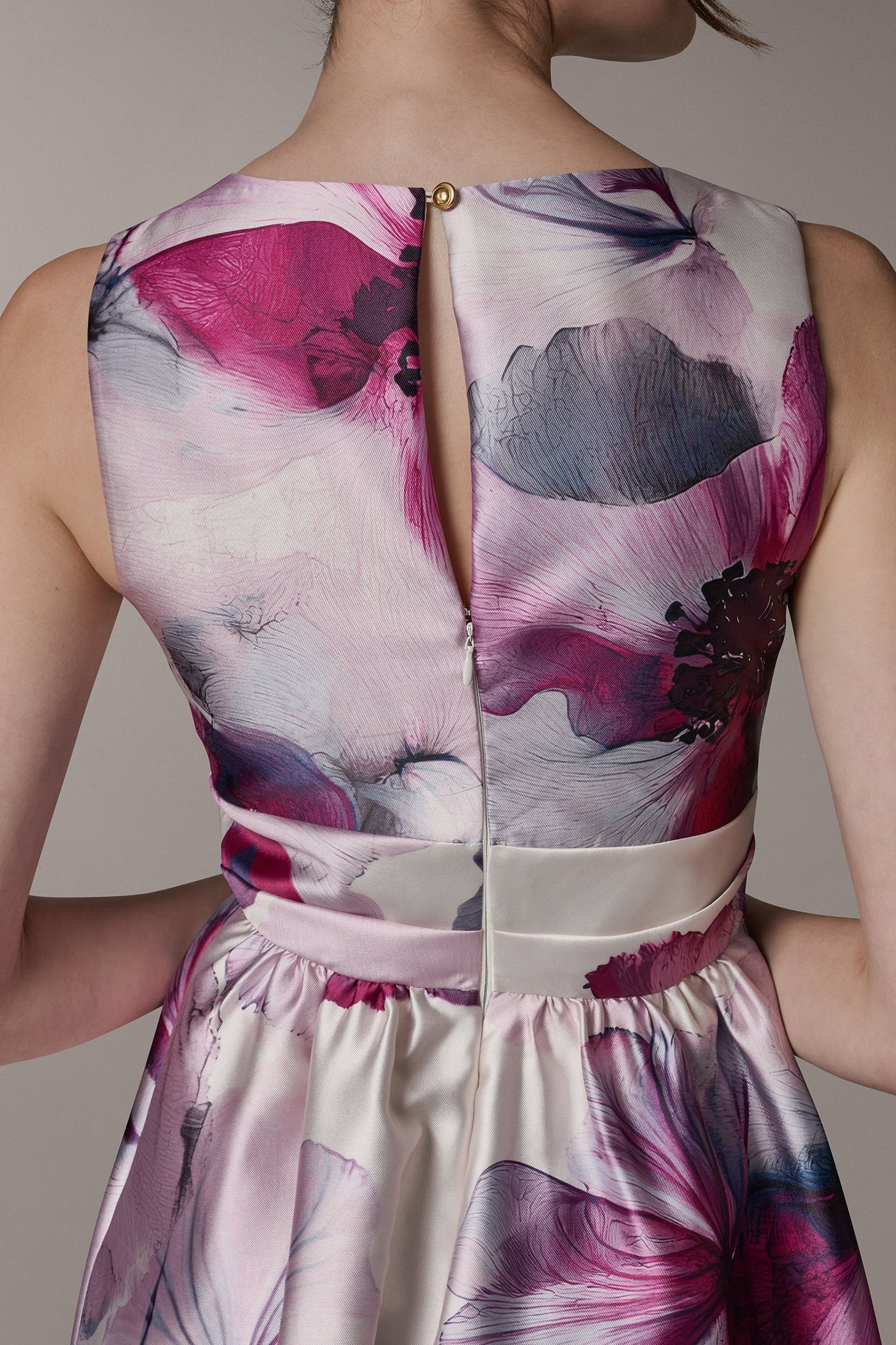 Sangria Multi SLEEVELESS FIT AND FLARE GOWN Donna Karan