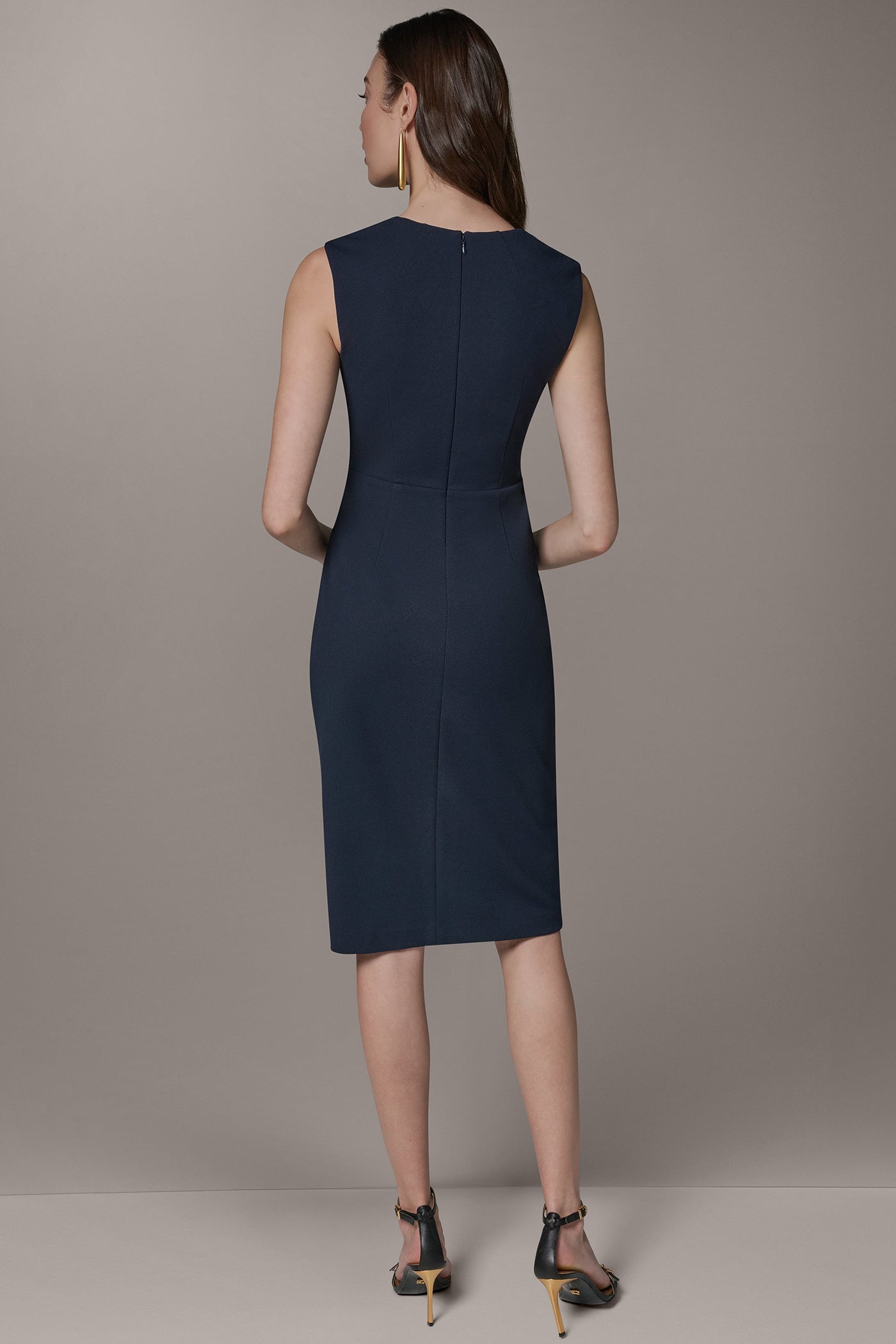 Nightfall SLEEVELESS WRAP-EFFECT MIDI DRESS Donna Karan
