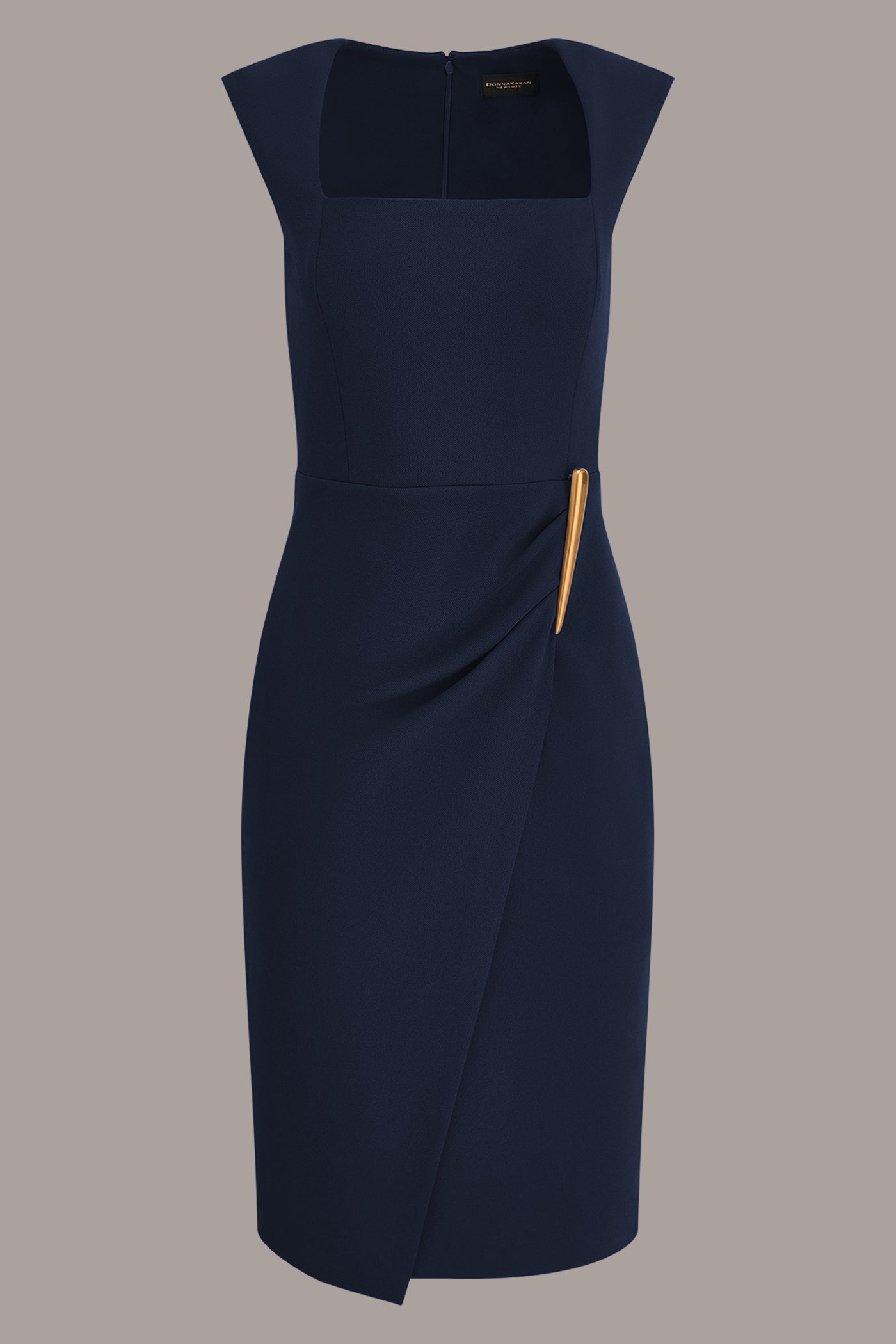 Nightfall SLEEVELESS WRAP-EFFECT MIDI DRESS Donna Karan