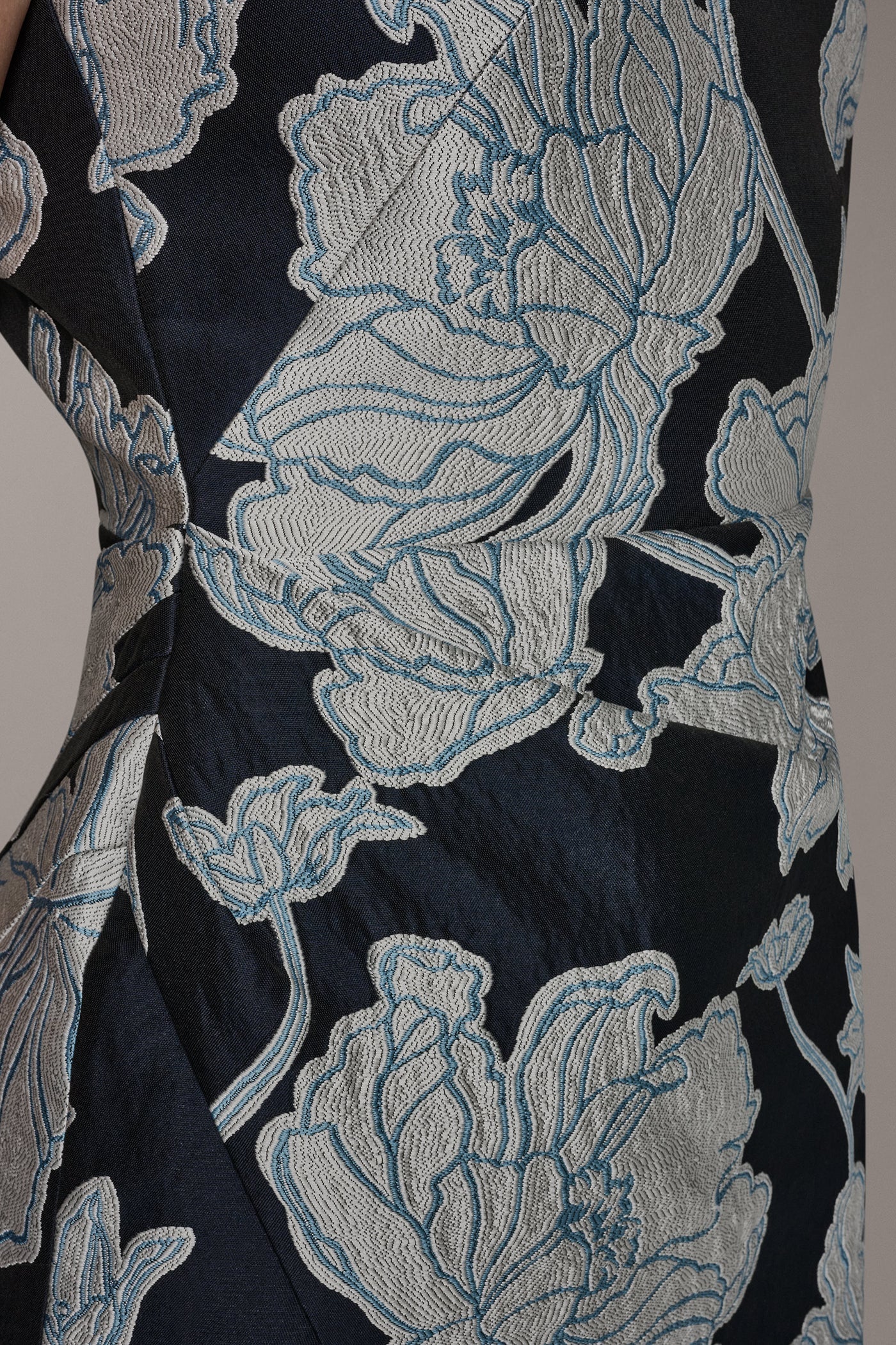 Nightfall/Sky Blue Multi SLEEVELESS FLORAL MIDI DRESS Donna Karan