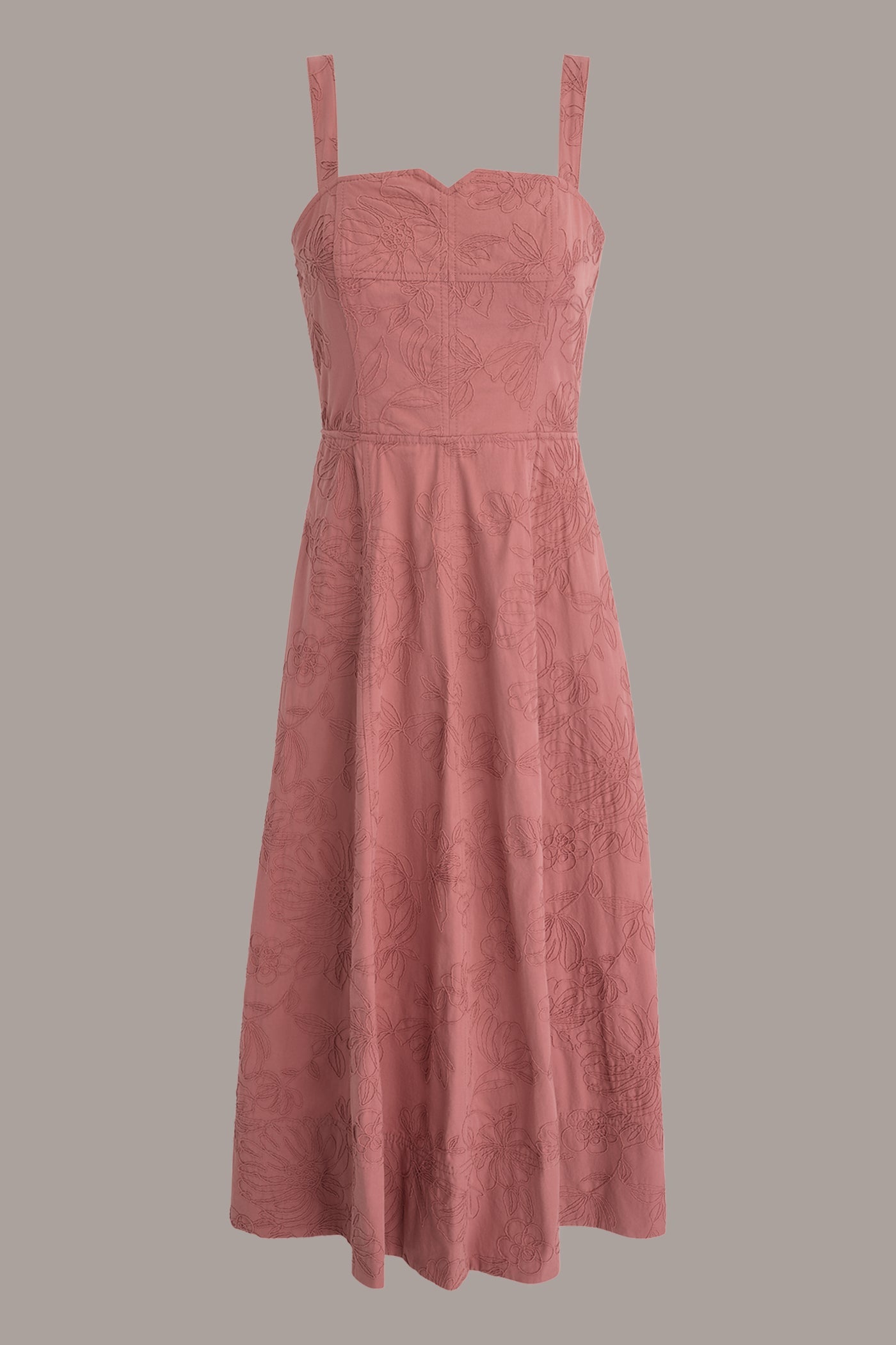 Desert Clay SLEEVELESS MIDI FIT AND FLARE DRESS Donna Karan