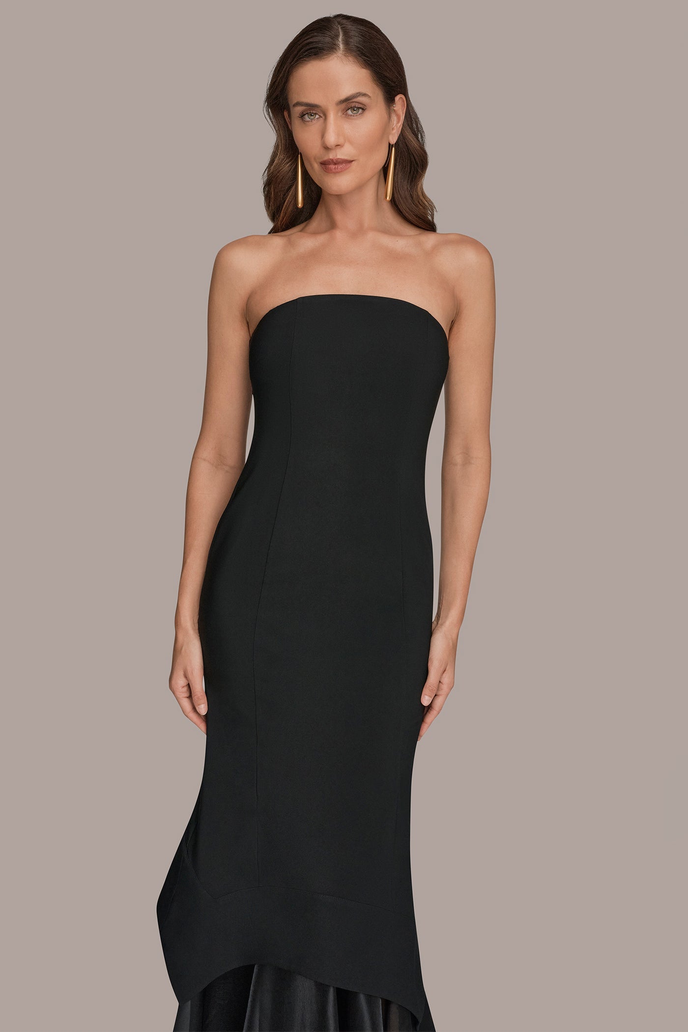 Black STRAPLESS ORGANZA SKIRT GOWN Donna Karan