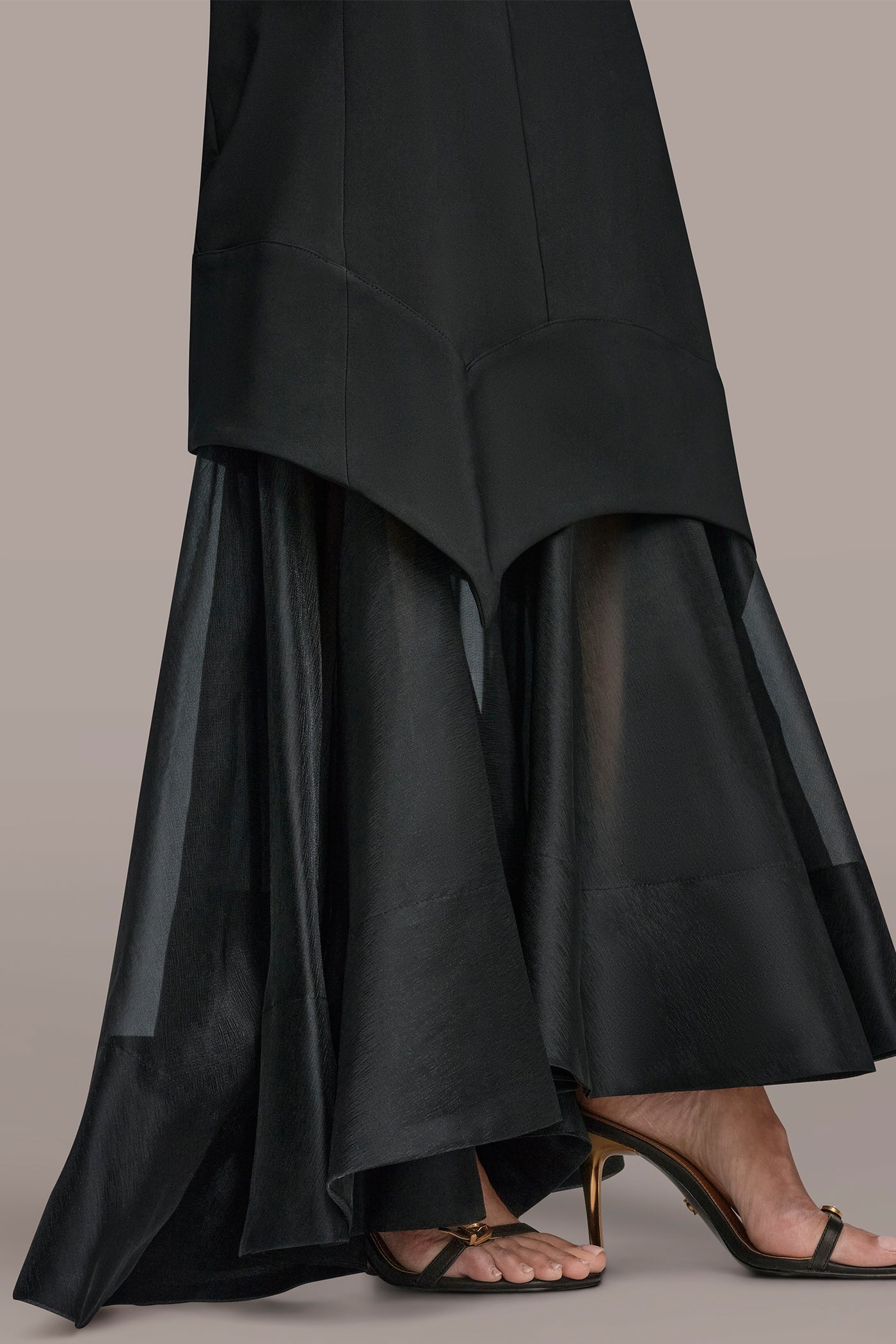 Black STRAPLESS ORGANZA SKIRT GOWN Donna Karan