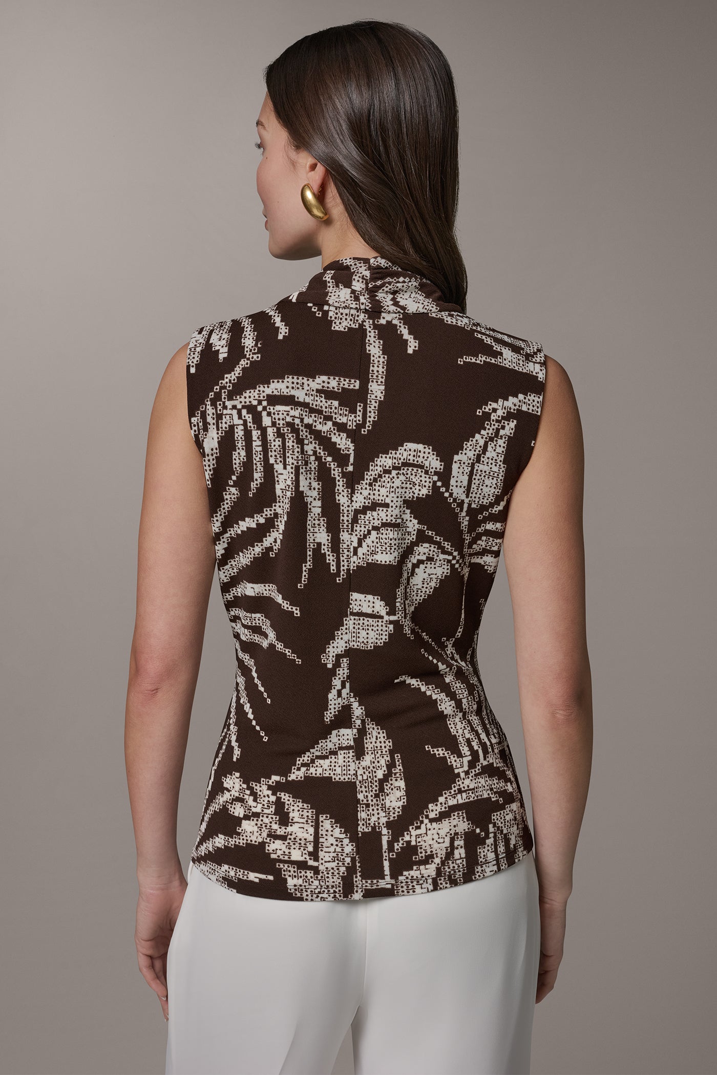 Canyon Multi FLORAL FAUX WRAP TOP Donna Karan