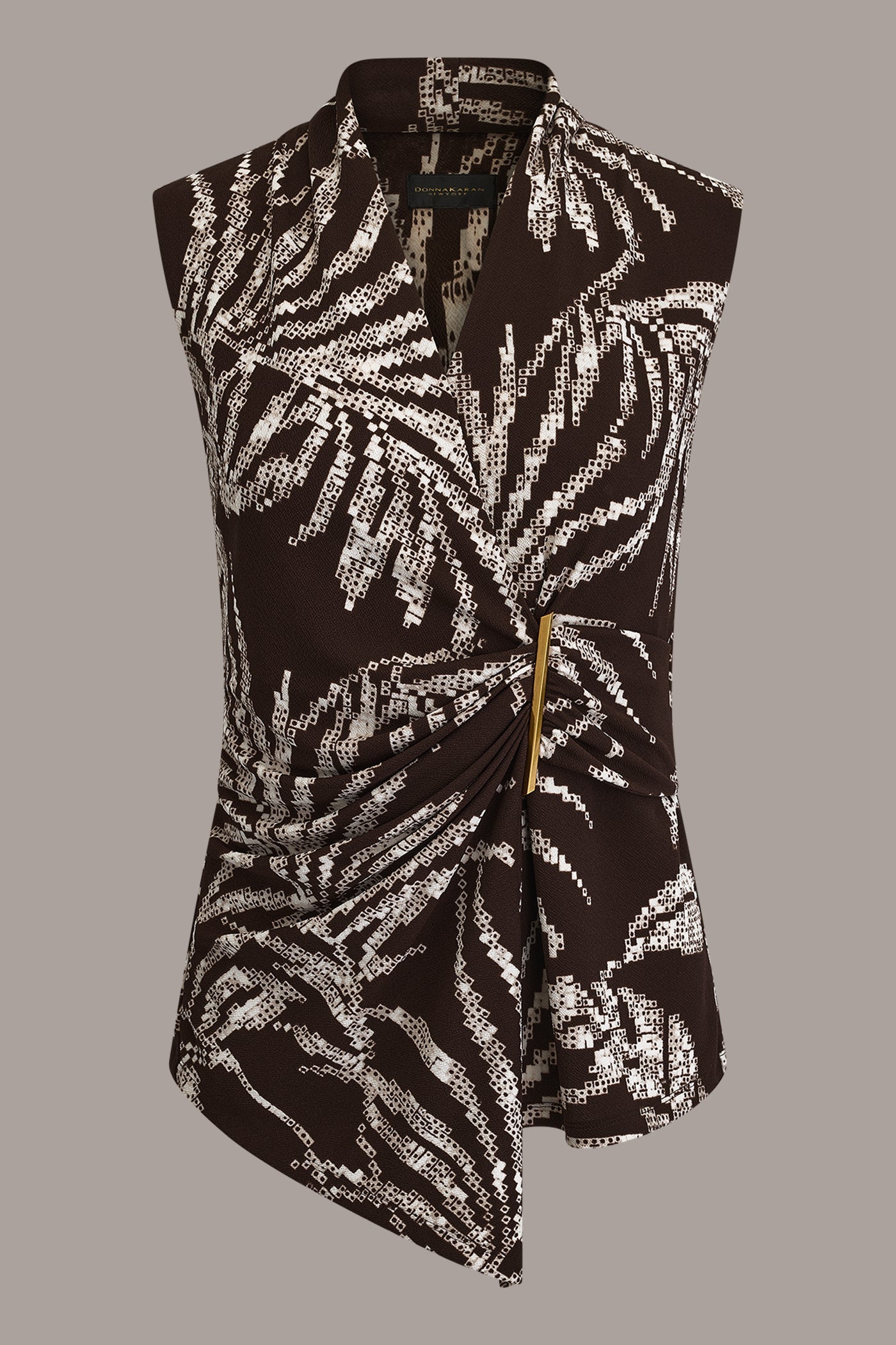 Canyon Multi FLORAL FAUX WRAP TOP Donna Karan