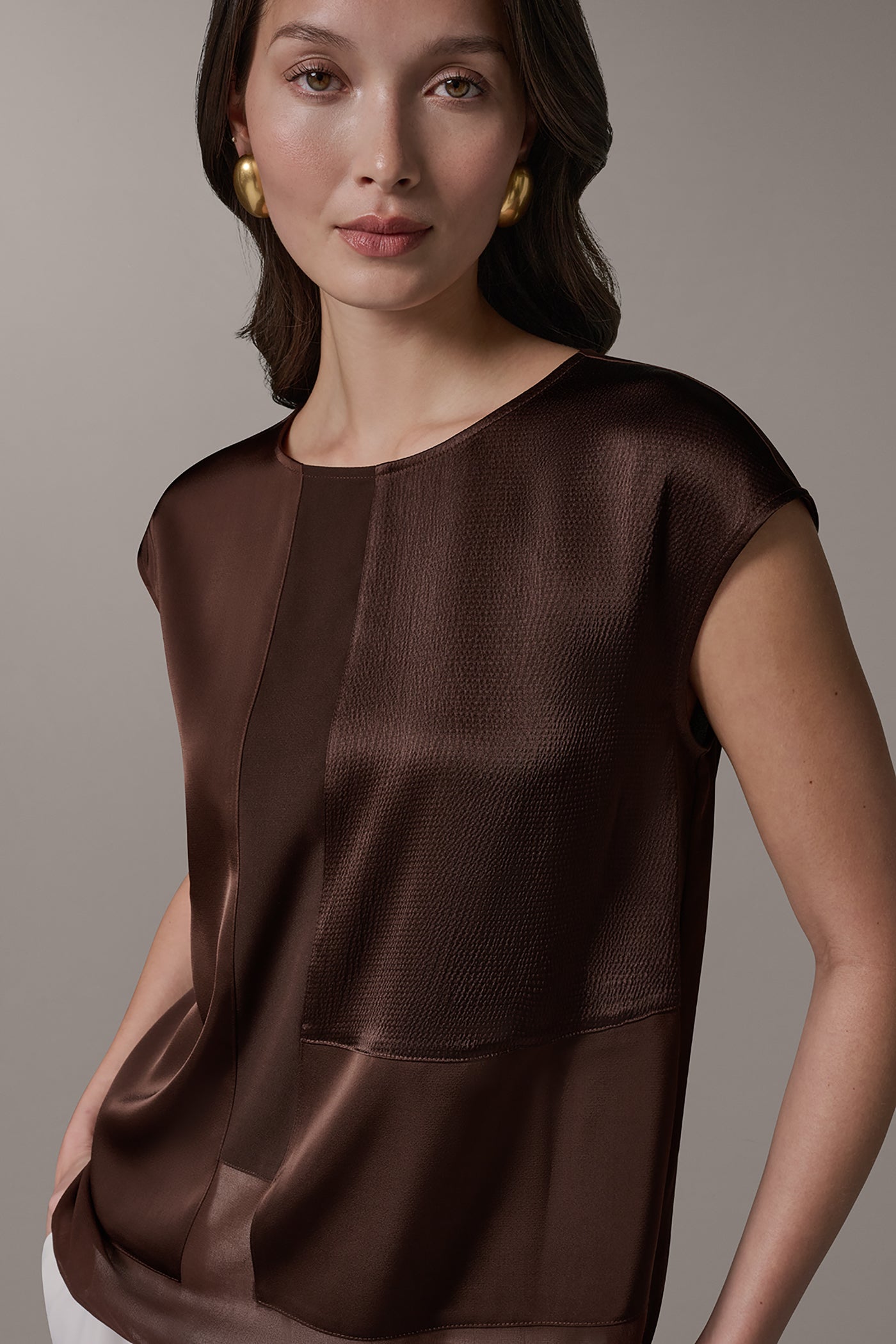 Canyon MIXED MEDIA BLOUSE Donna Karan