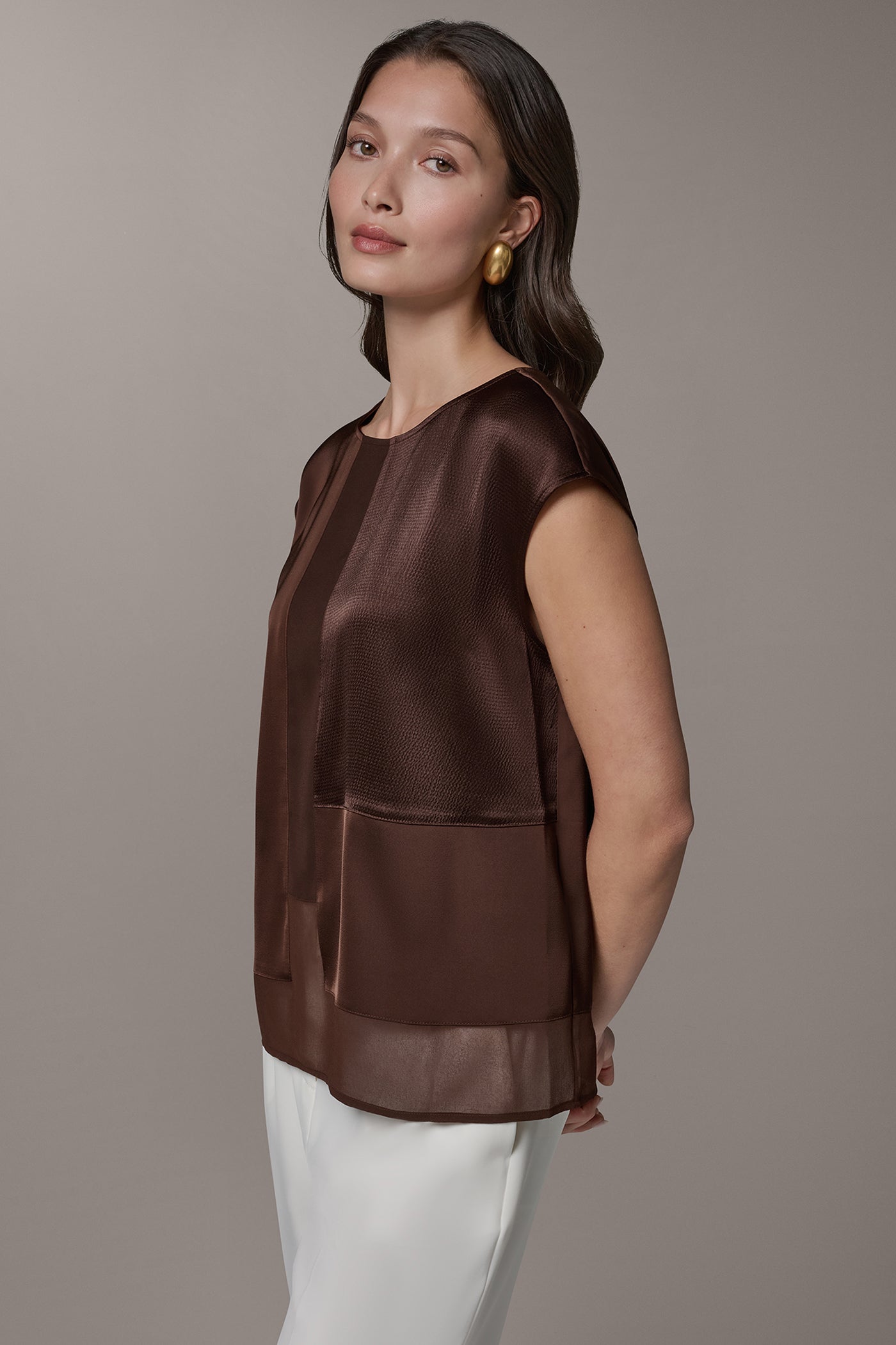 Canyon MIXED MEDIA BLOUSE Donna Karan
