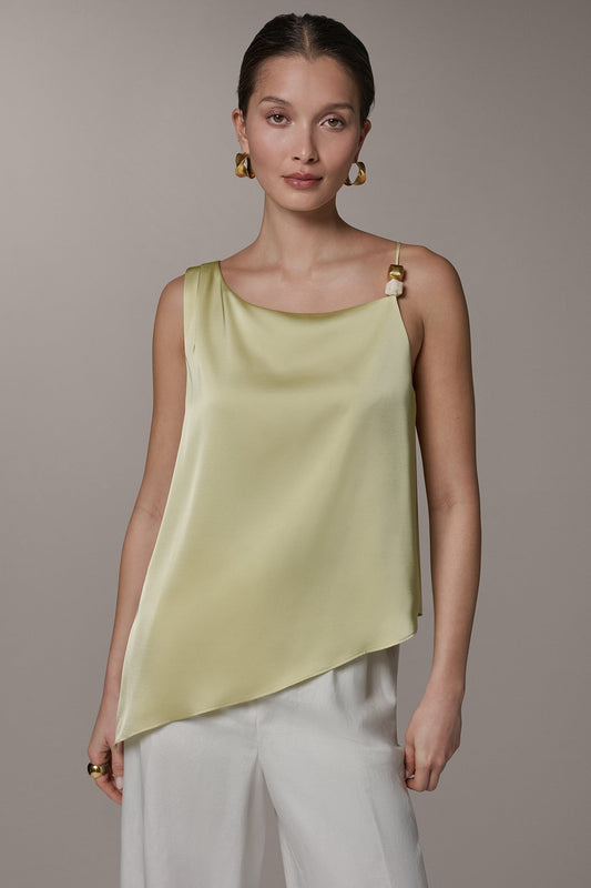 Citrus SLEEVELESS ASYMMETRIC BEAD TANK Donna Karan