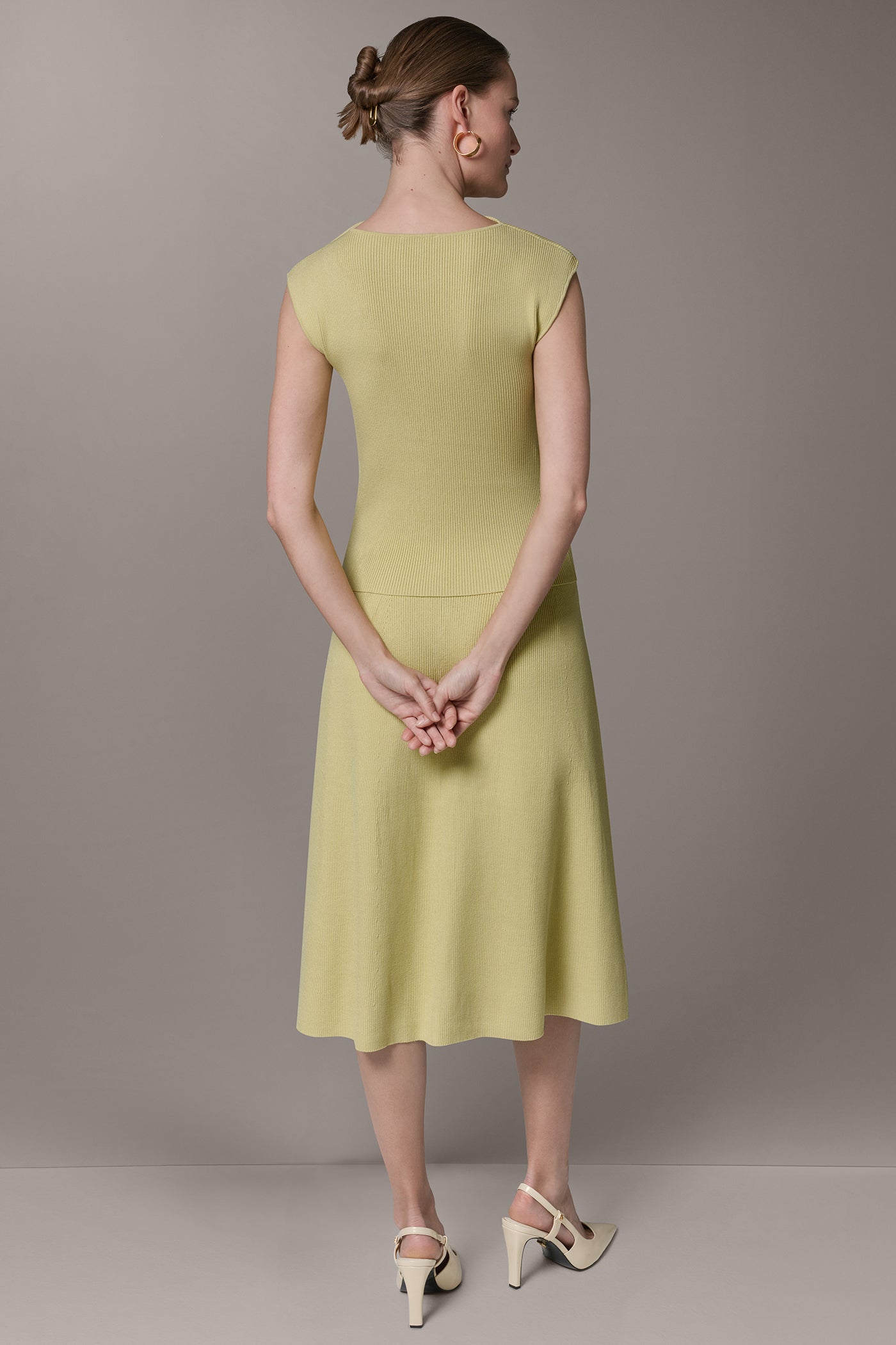 Citrus SLEEVELESS ASYMMETRIC BOATNECK SWEATER Donna Karan