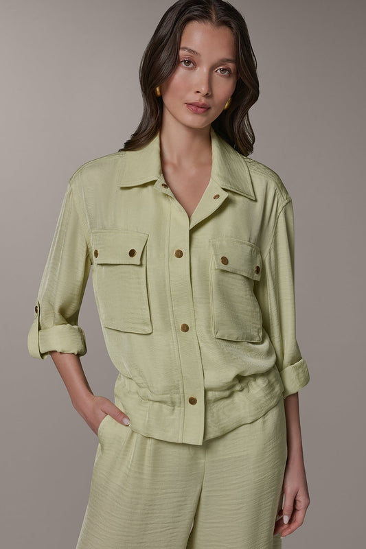 Citrus LONG SLEEVE TIE WAIST SHIRT Donna Karan