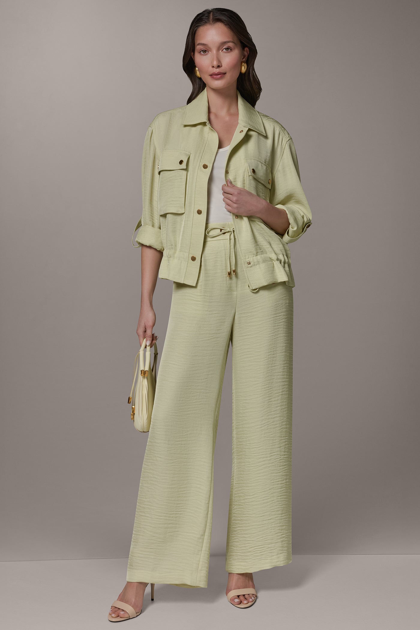 Citrus LONG SLEEVE TIE WAIST SHIRT Donna Karan
