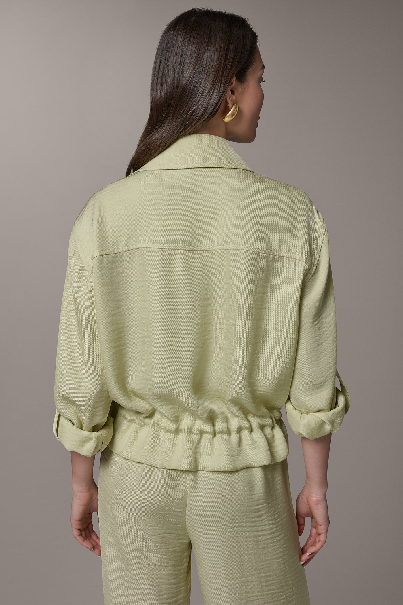 Citrus LONG SLEEVE TIE WAIST SHIRT Donna Karan