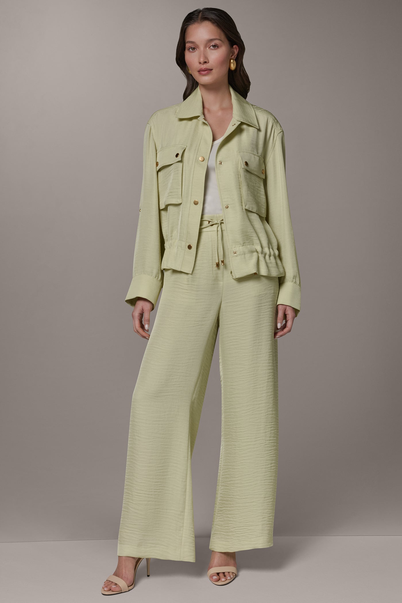 Citrus LONG SLEEVE TIE WAIST SHIRT Donna Karan