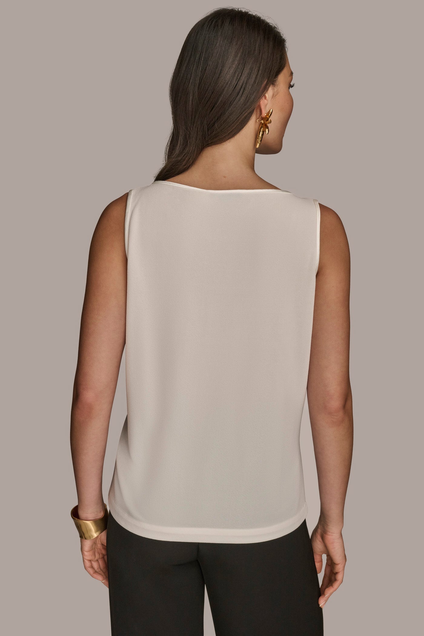 cream SCOOP NECK SHELL Donna Karan