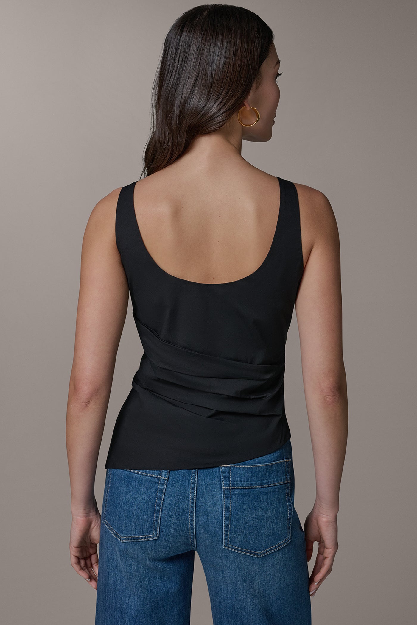 Black SLEEVELESS ASYMMETRIC BLOUSE Donna Karan