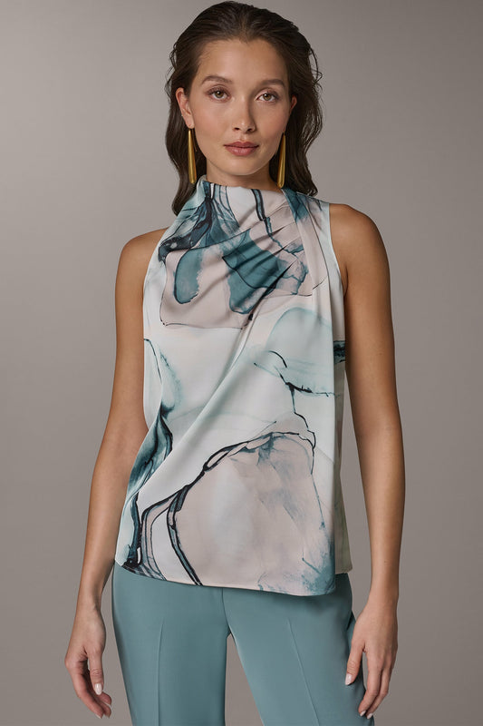 Skylight Multi DRAPE TWIST SHOULDER BLOUSE Donna Karan