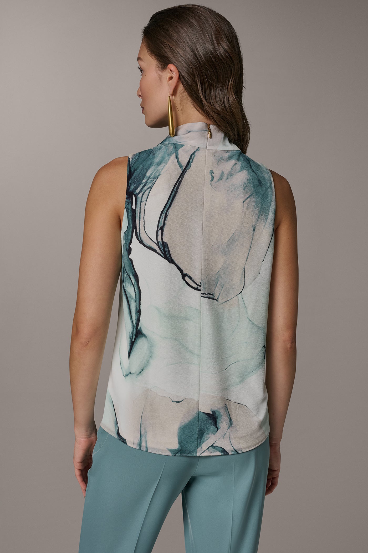 Skylight Multi DRAPE TWIST SHOULDER BLOUSE Donna Karan
