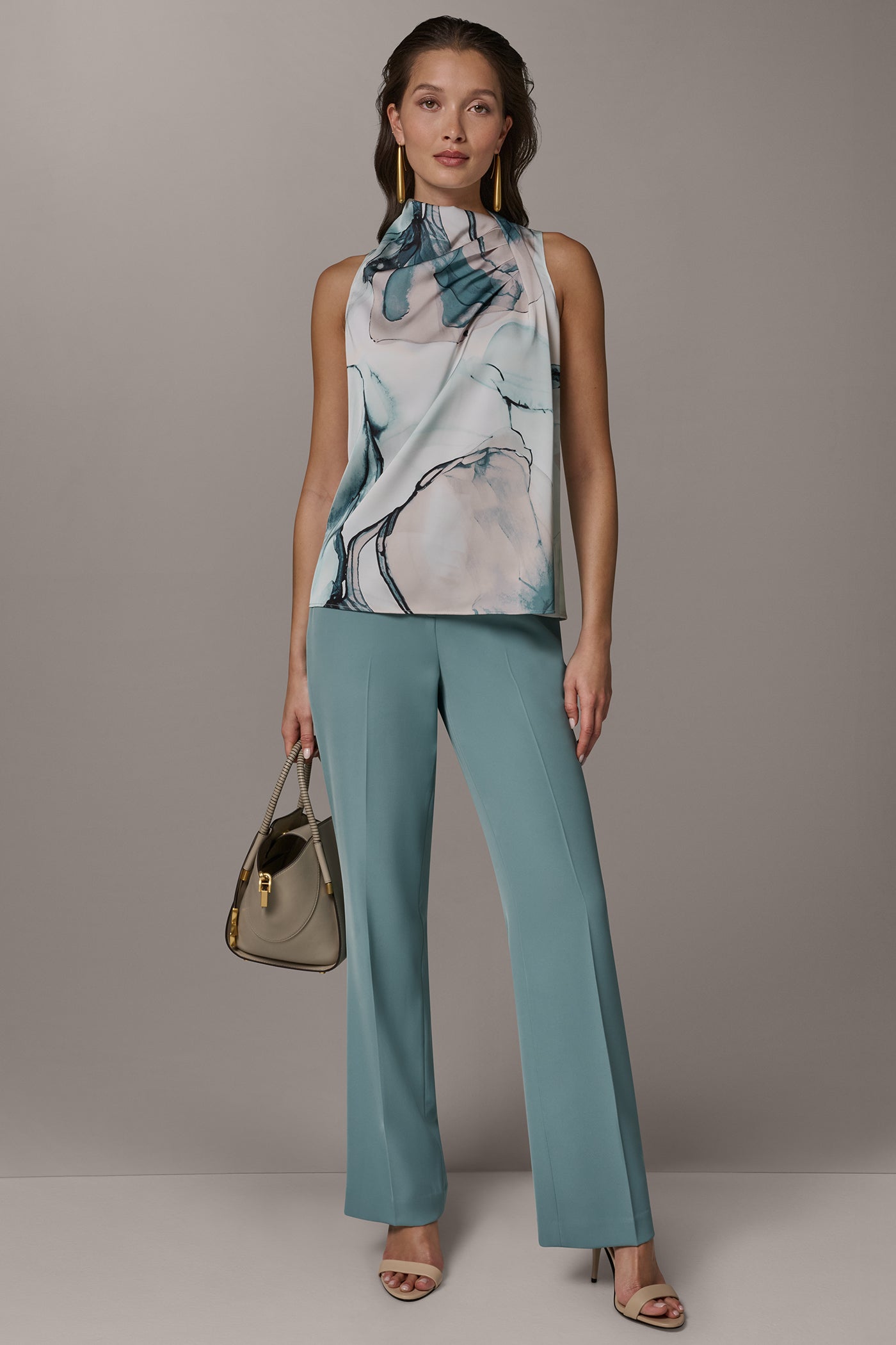 Skylight Multi DRAPE TWIST SHOULDER BLOUSE Donna Karan