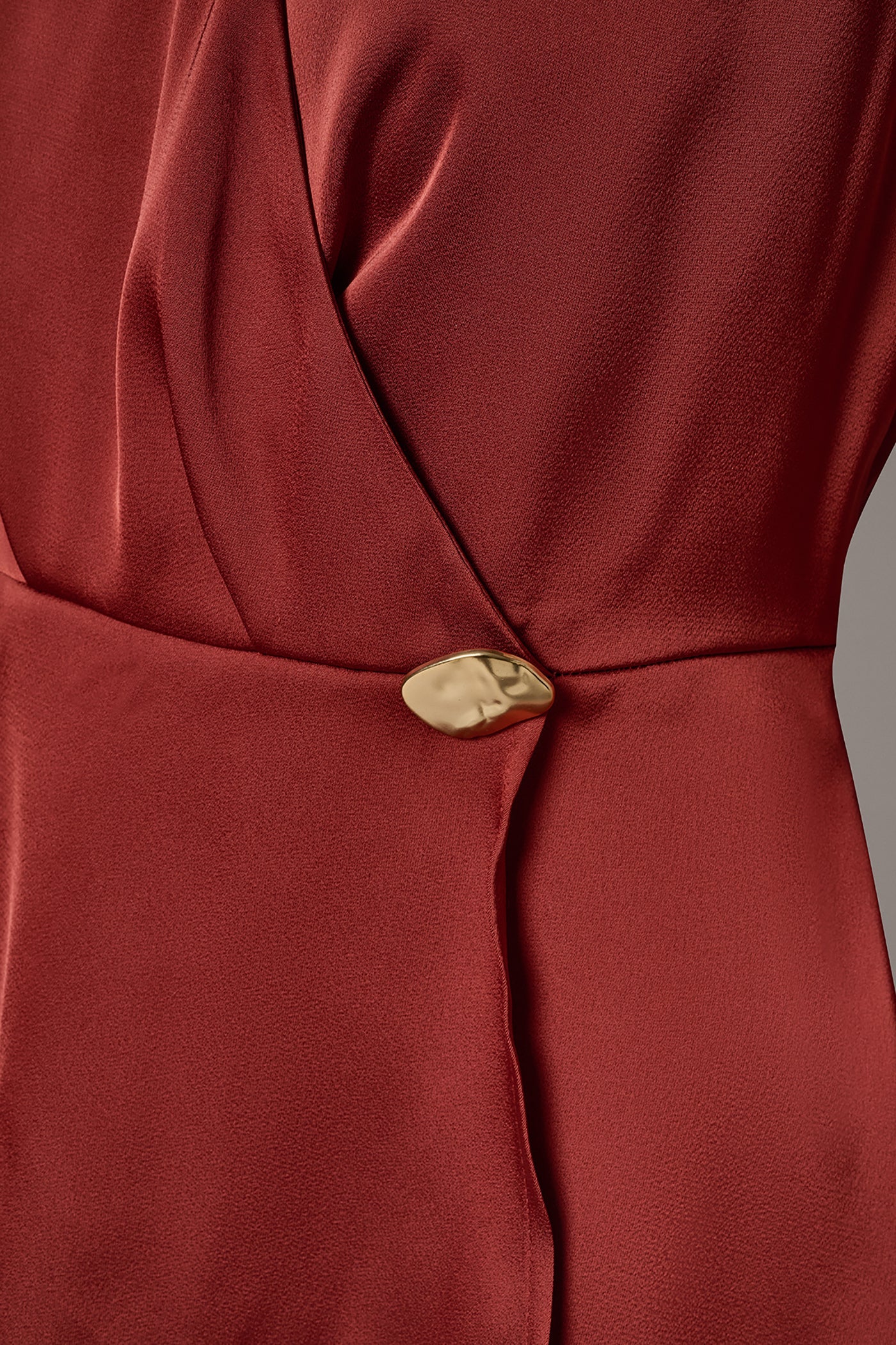 Sunbaked SLEEVELESS WRAP-EFFECT ASYMMETRIC PEPLUM BLOUSE Donna Karan