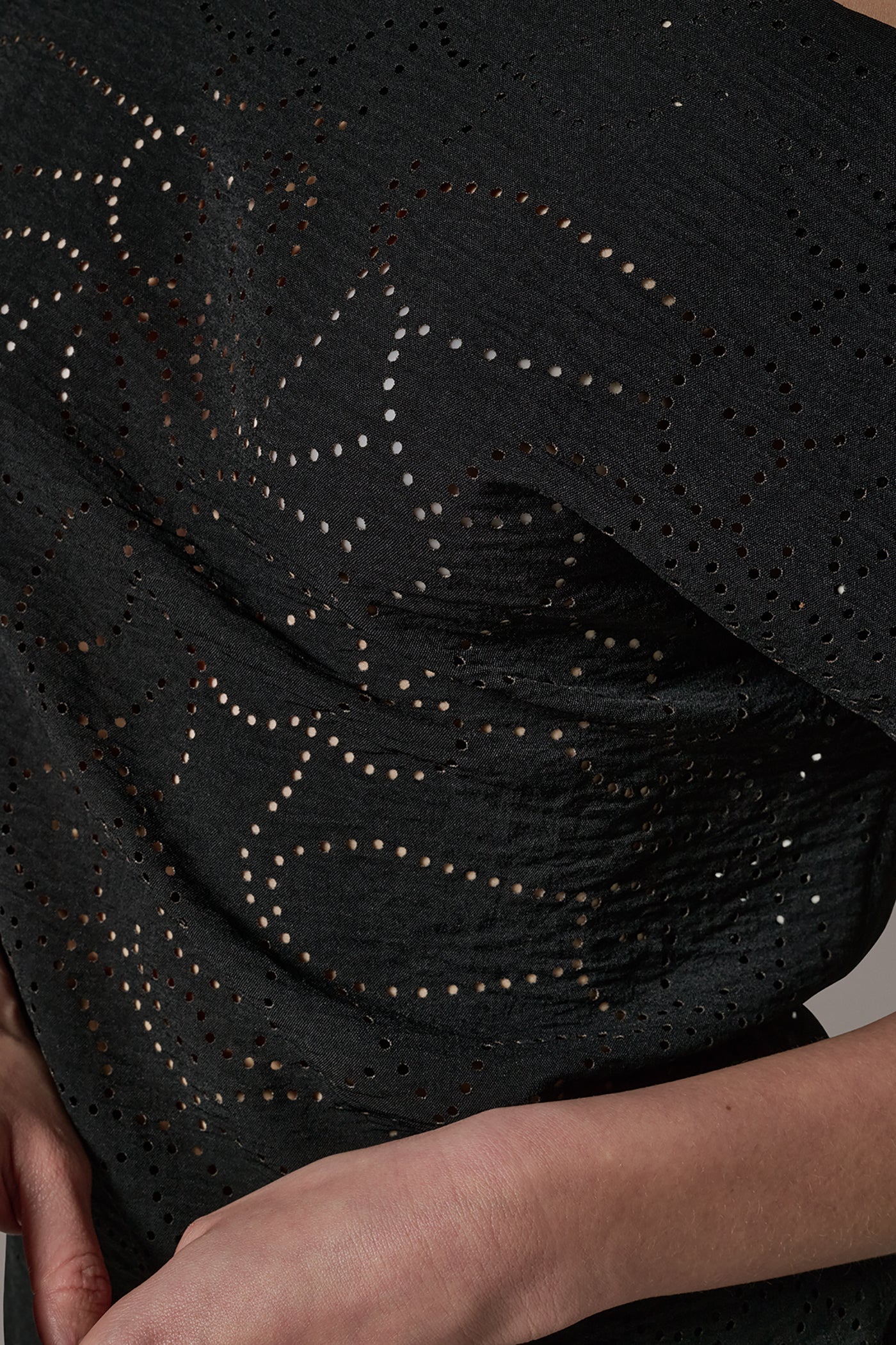 Black SLEEVELESS ASYMMETRIC LASER CUT TOP Donna Karan