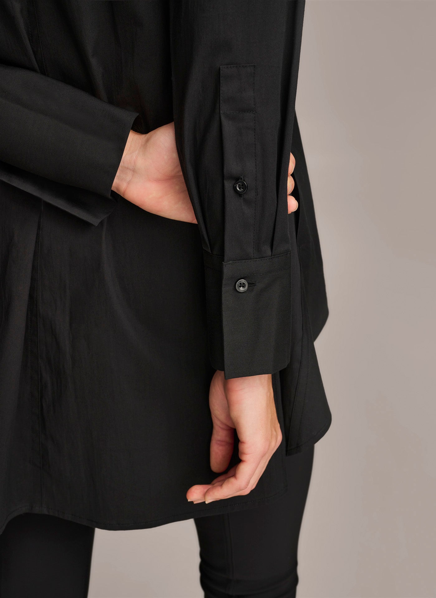 Black LONG SLEEVE A-LINE TUNIC Donna Karan